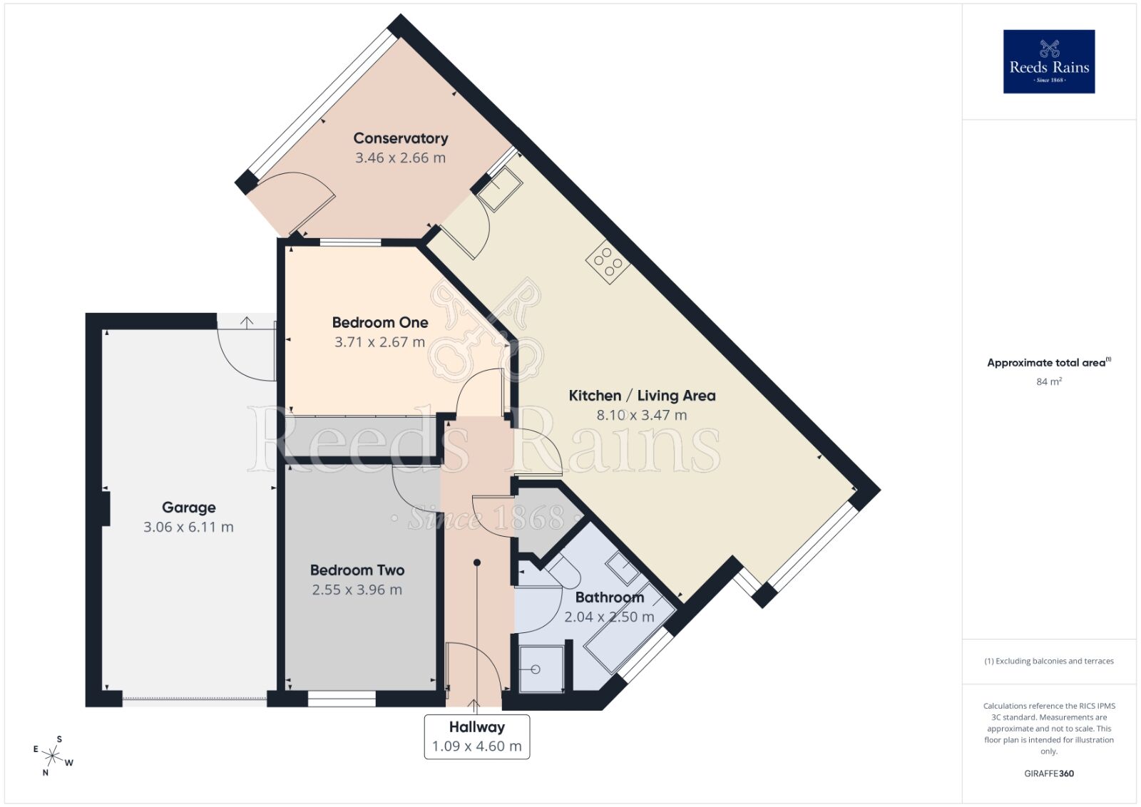 Floorplan of 2 bedroom Semi Detached Bungalow to rent, Goransson Walk, Rhodesia, Nottinghamshire, S80