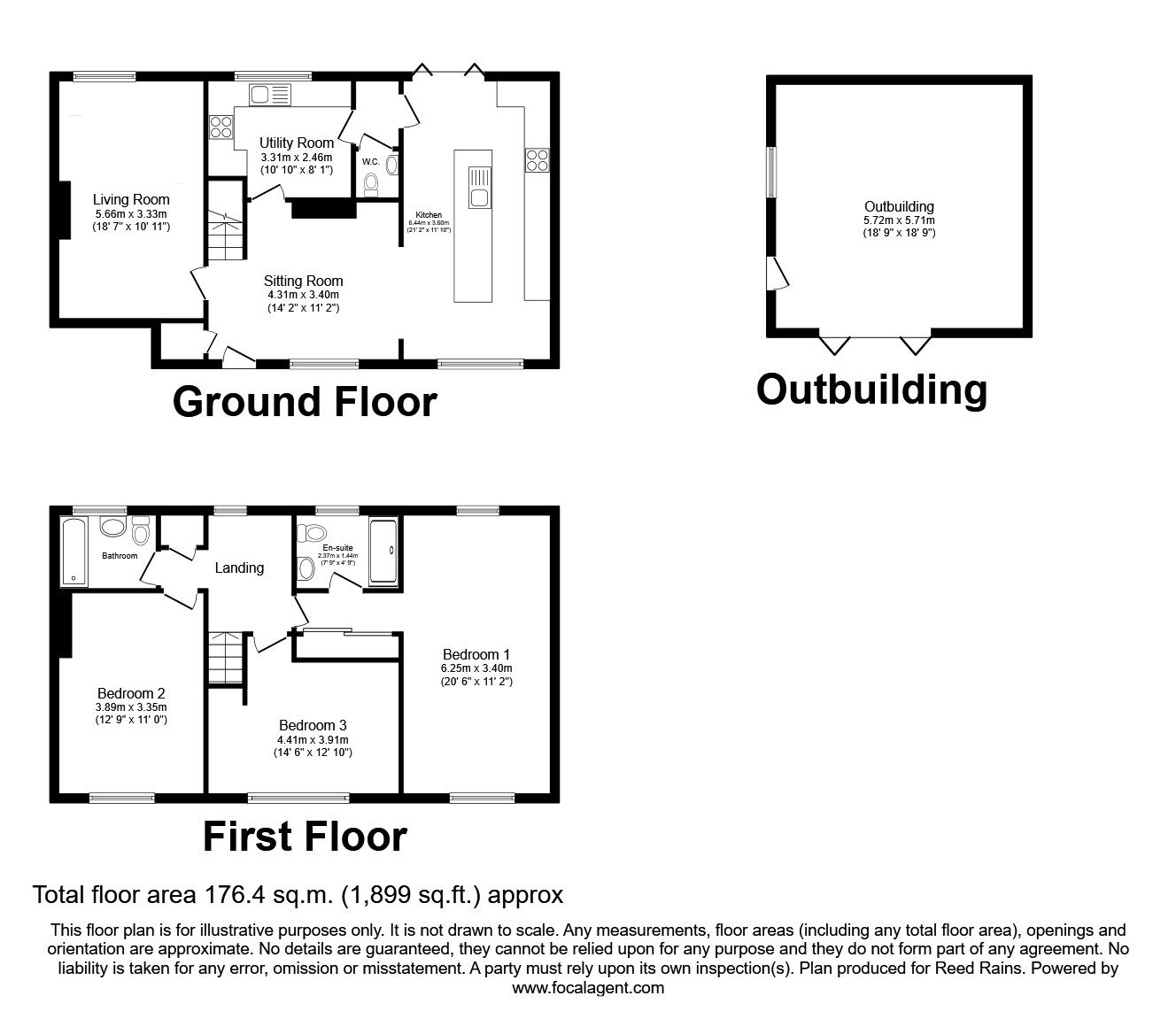 Floorplan of 3 bedroom Semi Detached House for sale, Green Arbour Road, Thurcroft, South Yorkshire, S66