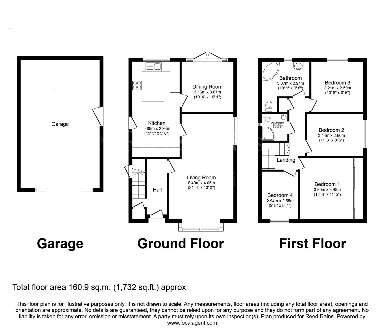 Floorplan of 4 bedroom Detached House for sale, Windsor Road, Carlton-in-Lindrick, Nottinghamshire, S81