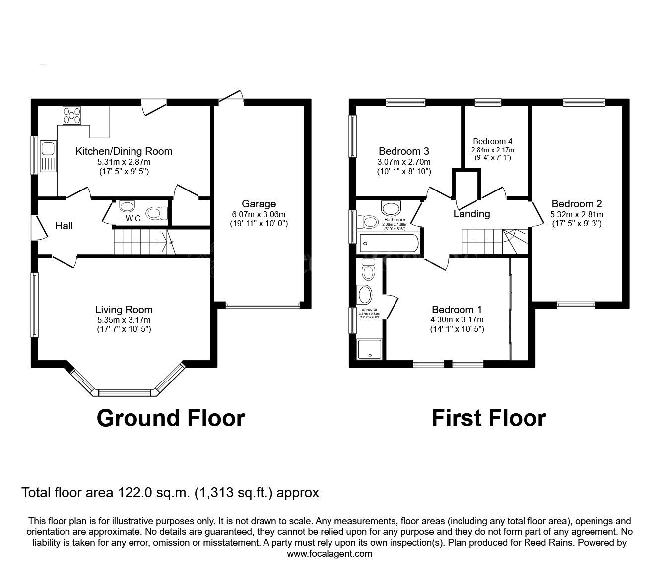 Floorplan of 4 bedroom Detached House for sale, Farnham Way, Dinnington, South Yorkshire, S25