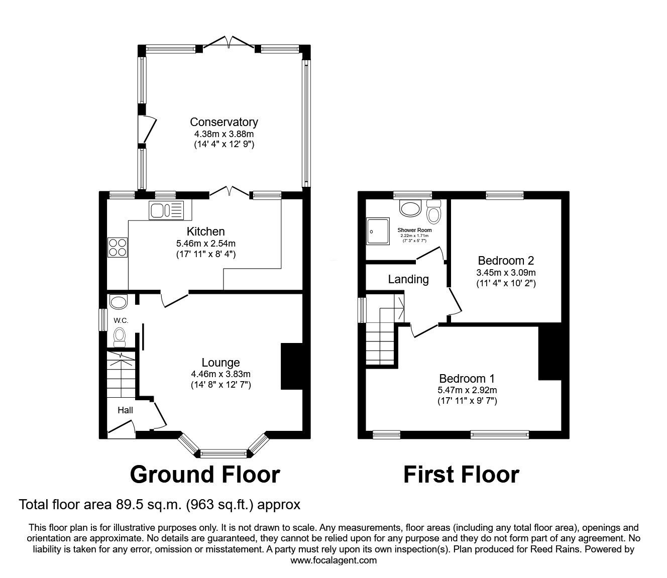 Floorplan of 2 bedroom Semi Detached House for sale, Tennyson Road, Rotherham, South Yorkshire, S65