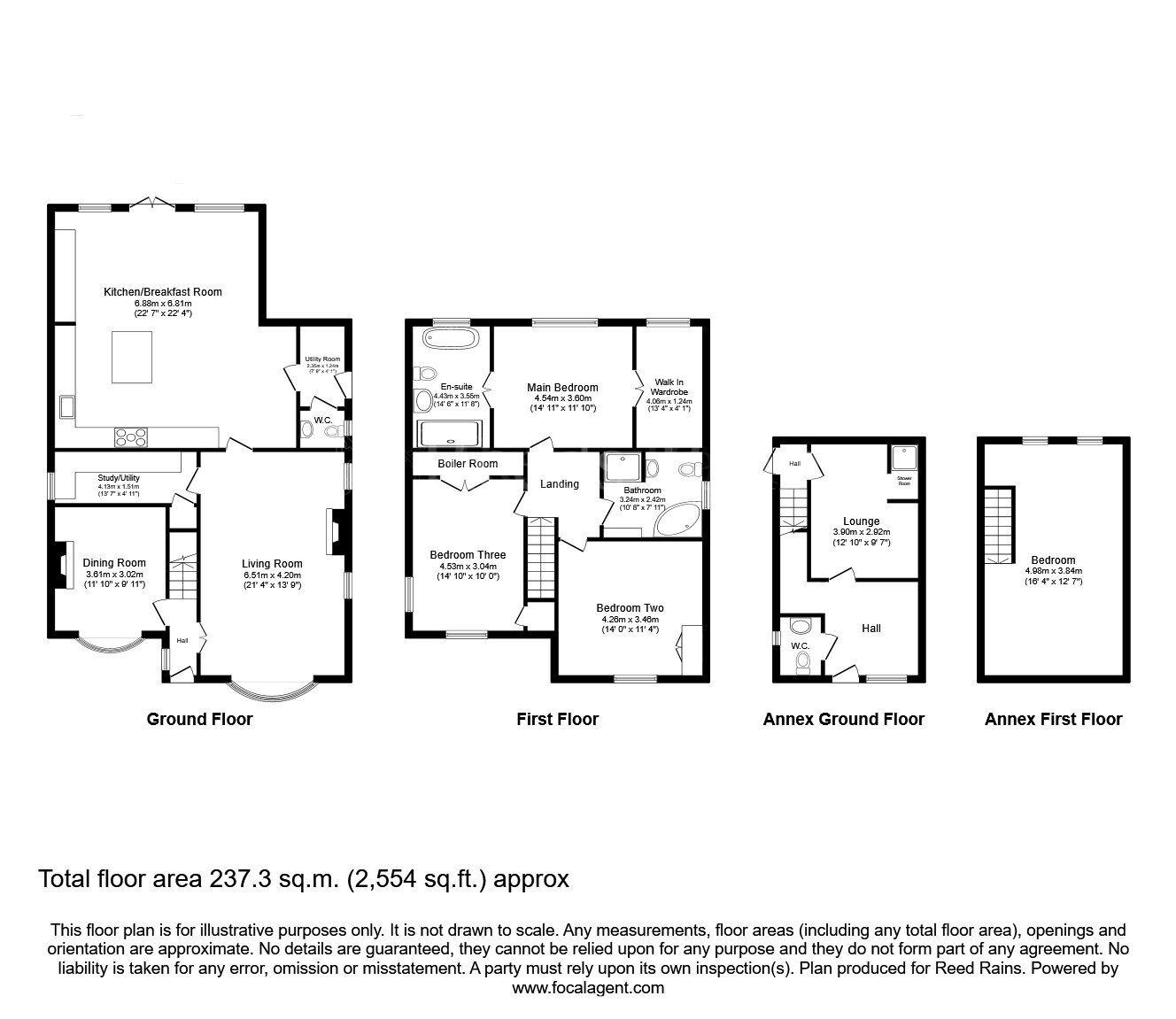 Floorplan of 3 bedroom Detached House for sale, High Road, Carlton-in-Lindrick, Nottinghamshire, S81