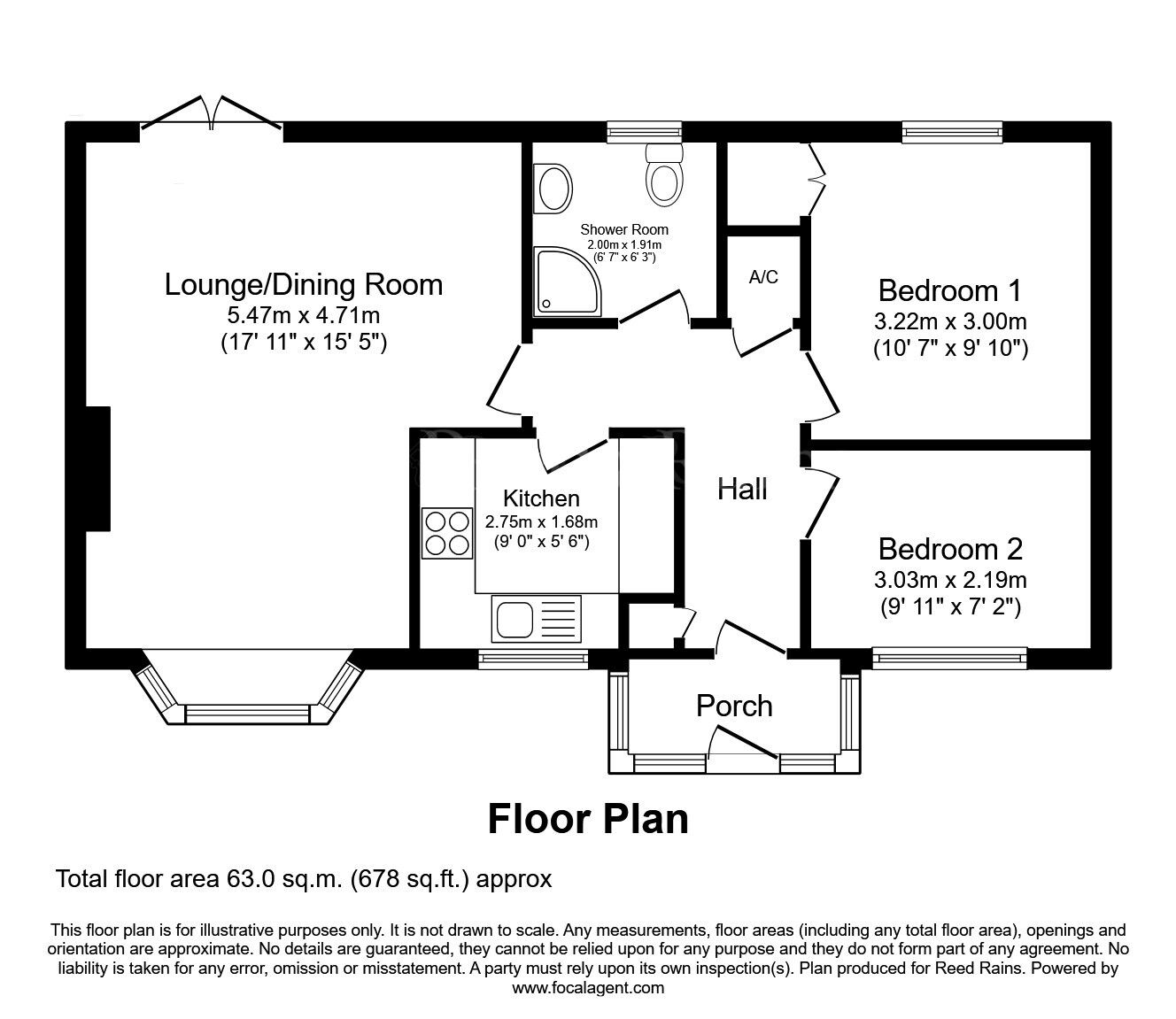 Floorplan of 2 bedroom Detached Bungalow for sale, Lytham Avenue, Dinnington, South Yorkshire, S25