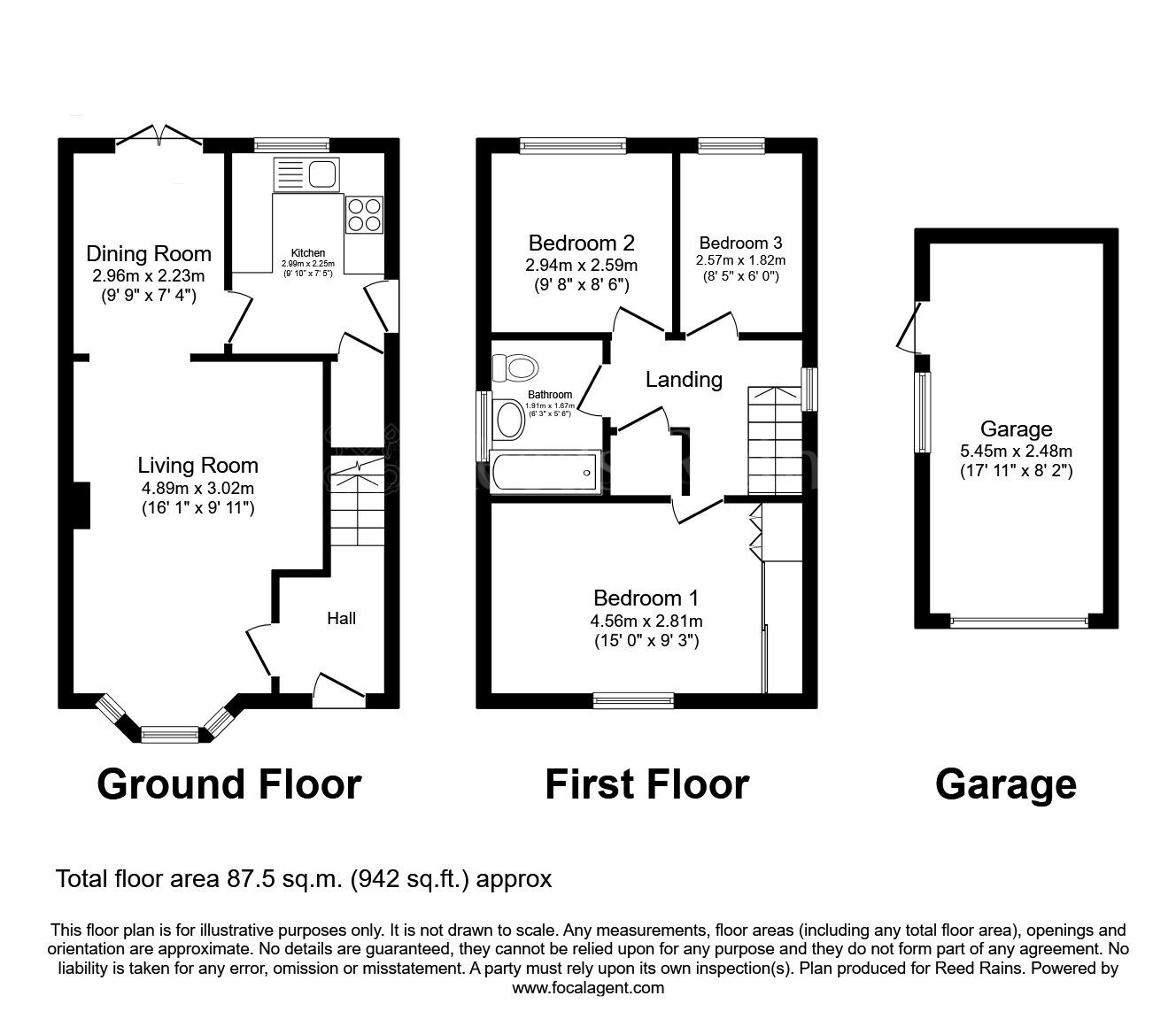Floorplan of 3 bedroom Detached House for sale, Tiercel Mews, Dinnington, South Yorkshire, S25