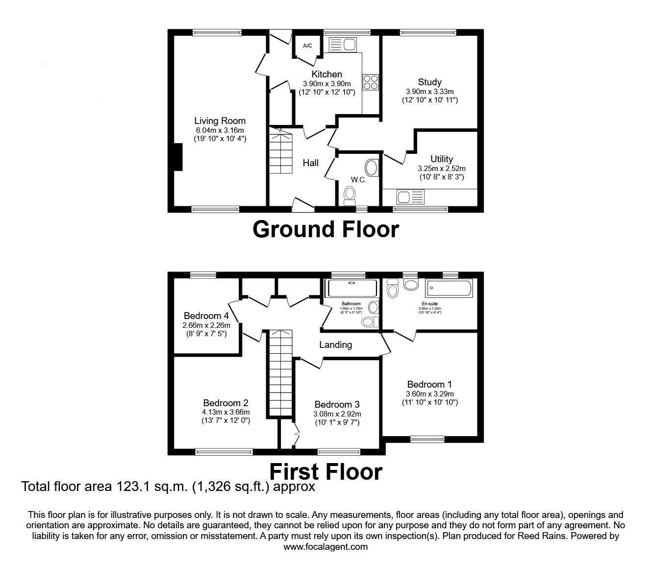 Floorplan of 4 bedroom Semi Detached House for sale, Masefield Close, Dinnington, South Yorkshire, S25