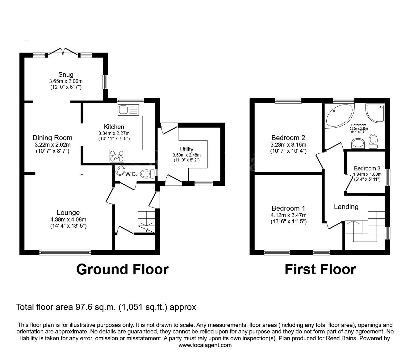 Floorplan of 3 bedroom Semi Detached House for sale, Scott Close, Thurcroft, South Yorkshire, S66