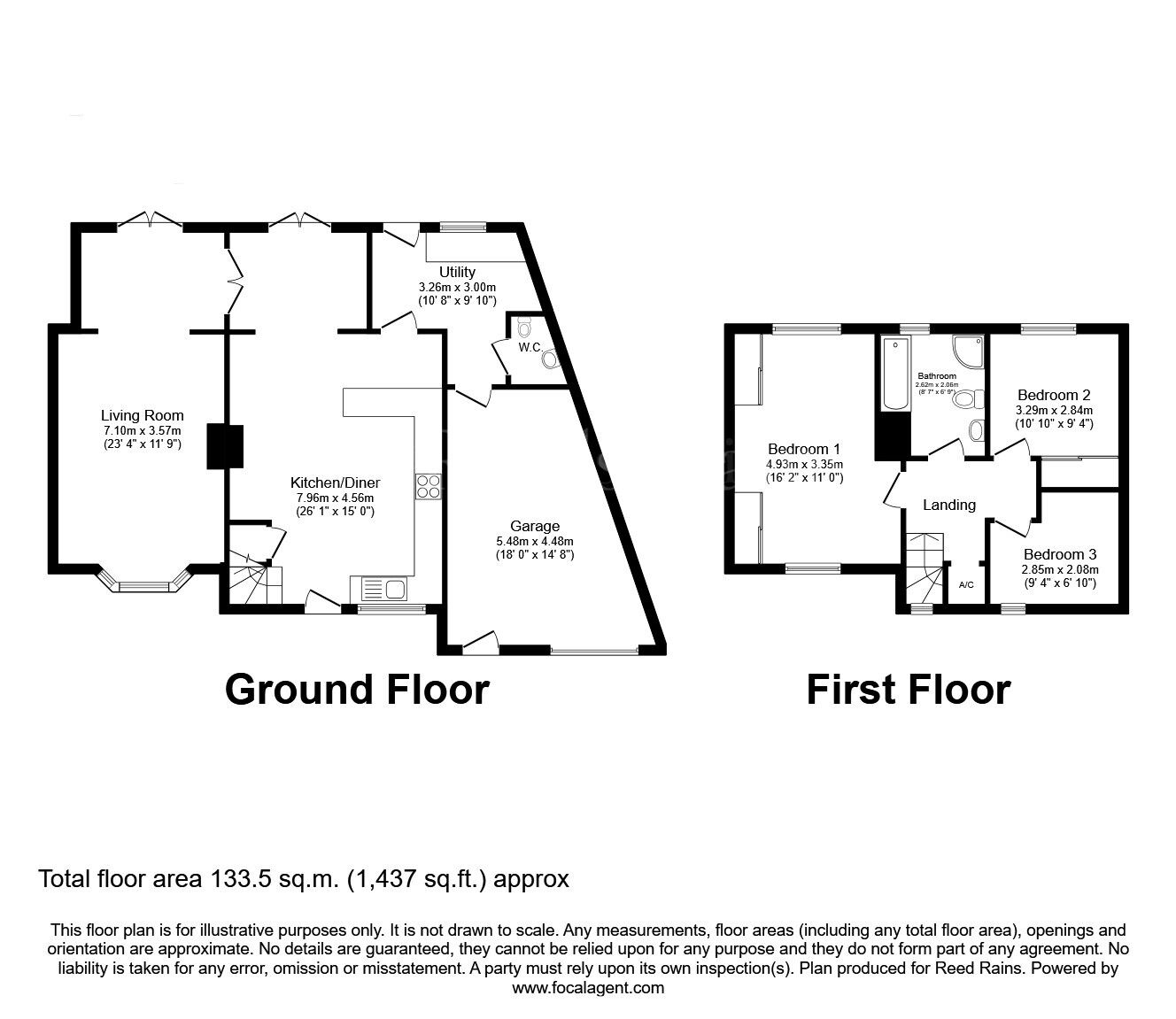 Floorplan of 3 bedroom Semi Detached House for sale, Firbeck Crescent, Langold, Nottinghamshire, S81