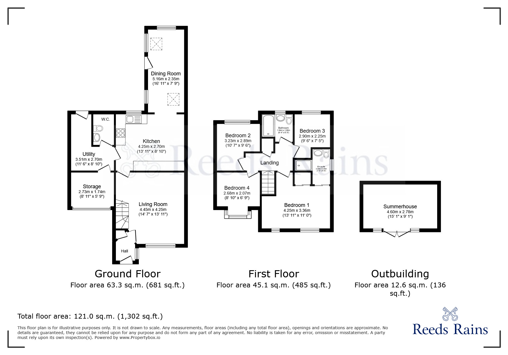 Floorplan of 4 bedroom Detached House for sale, Whitehead Close, Dinnington, South Yorkshire, S25