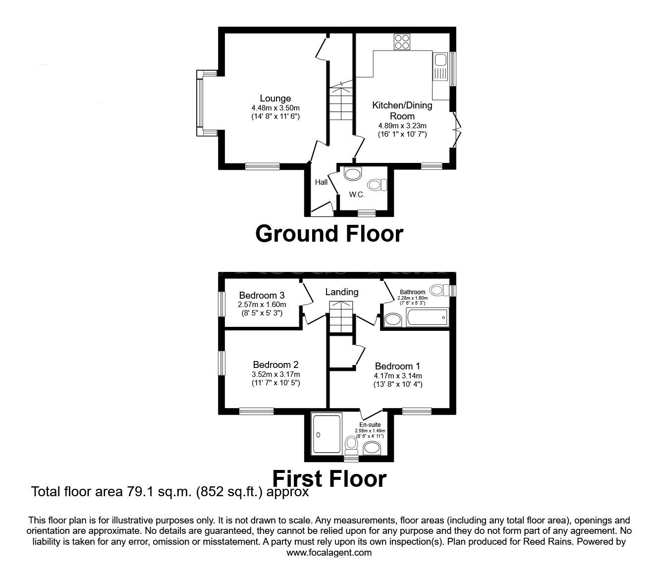 Floorplan of 3 bedroom Semi Detached House for sale, Pitman Way, Costhorpe, Nottinghamshire, S81
