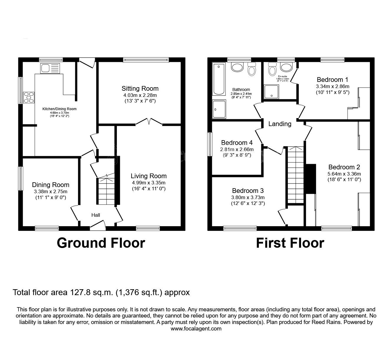 Floorplan of 4 bedroom Semi Detached House for sale, Central Drive, Thurcroft, South Yorkshire, S66