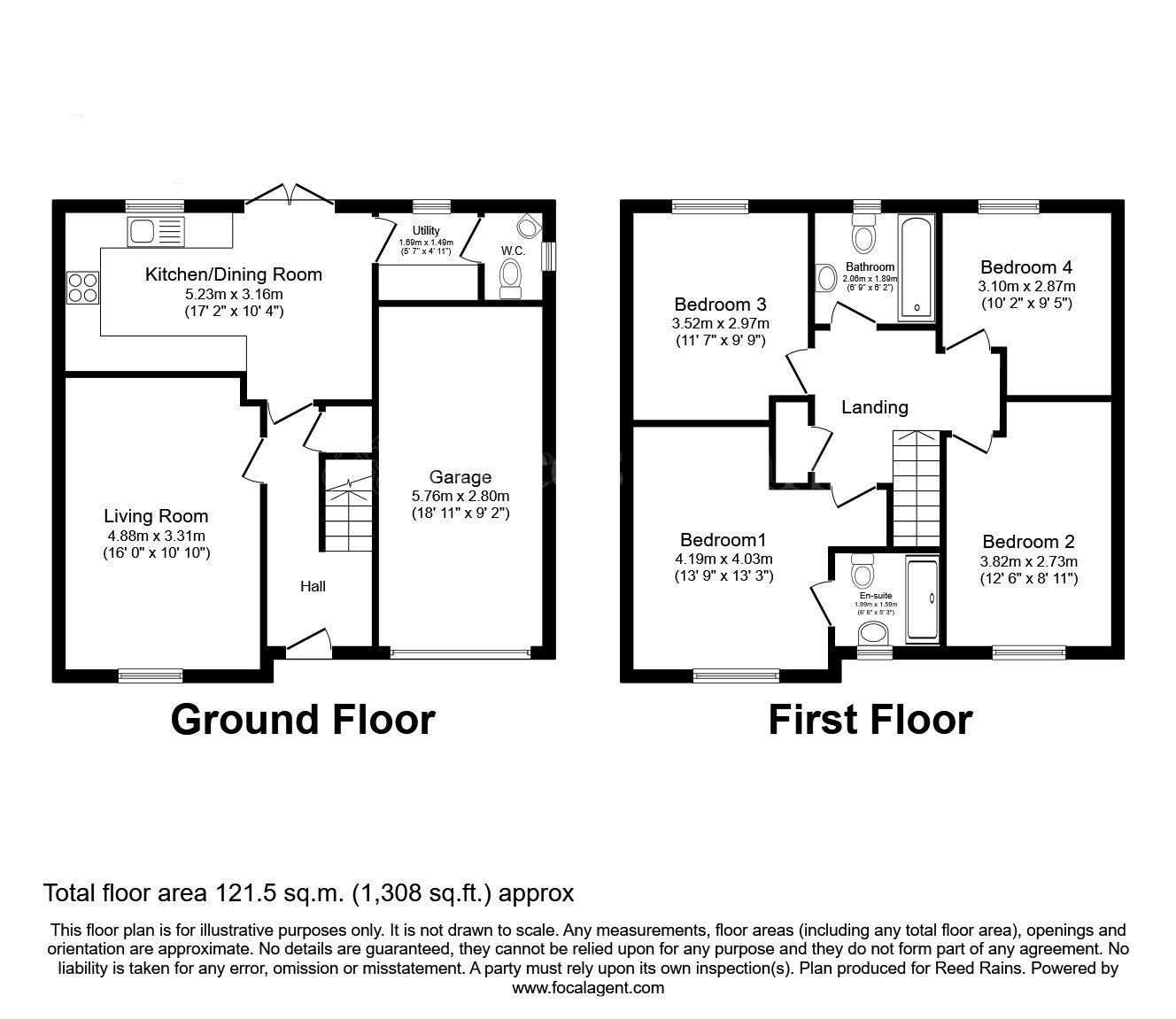 Floorplan of 4 bedroom Detached House for sale, Colliers Place, Dinnington, South Yorkshire, S25