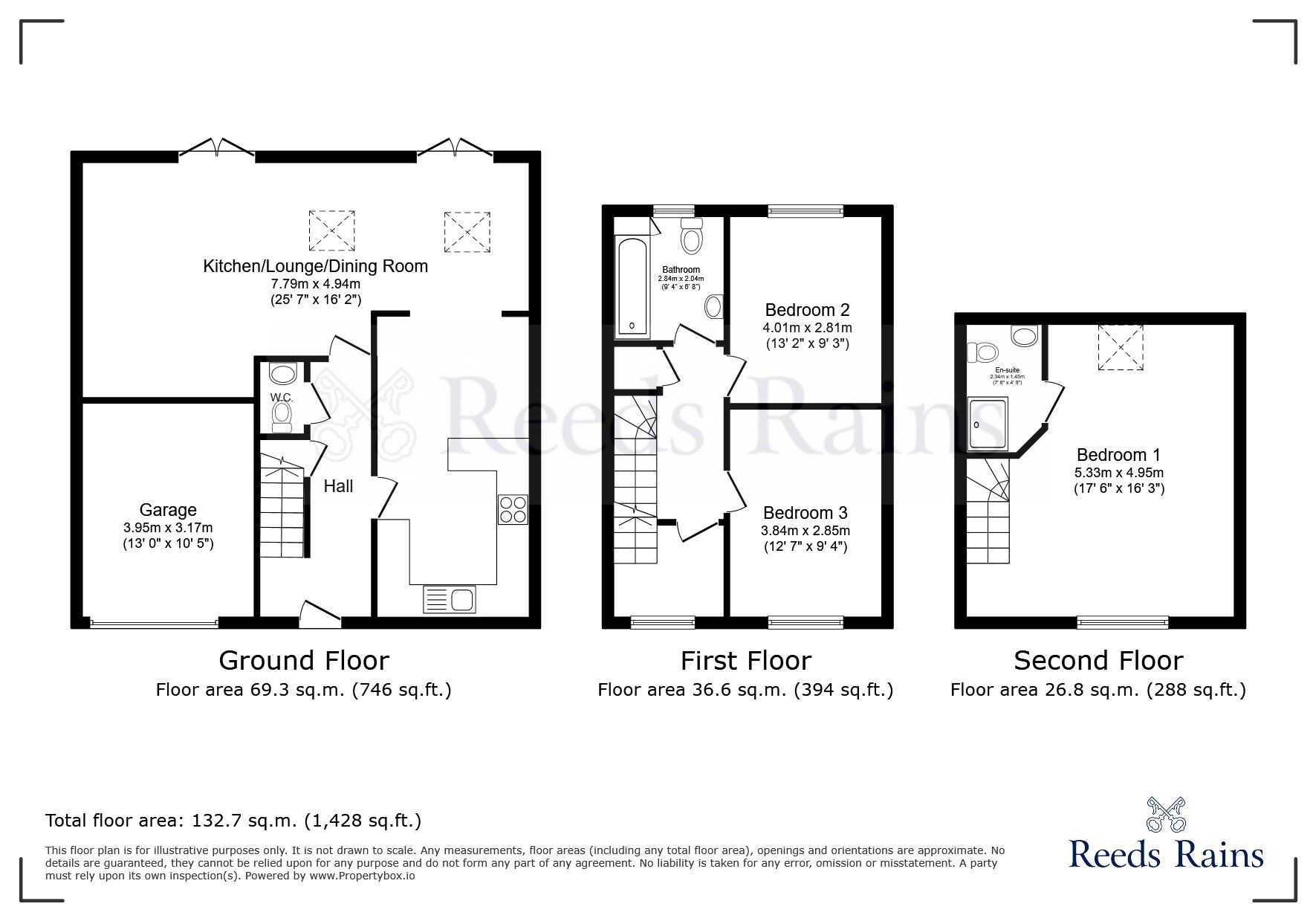 Floorplan of 3 bedroom End Terrace House for sale, Ashby Drive, Kiveton Park, South Yorkshire, S26