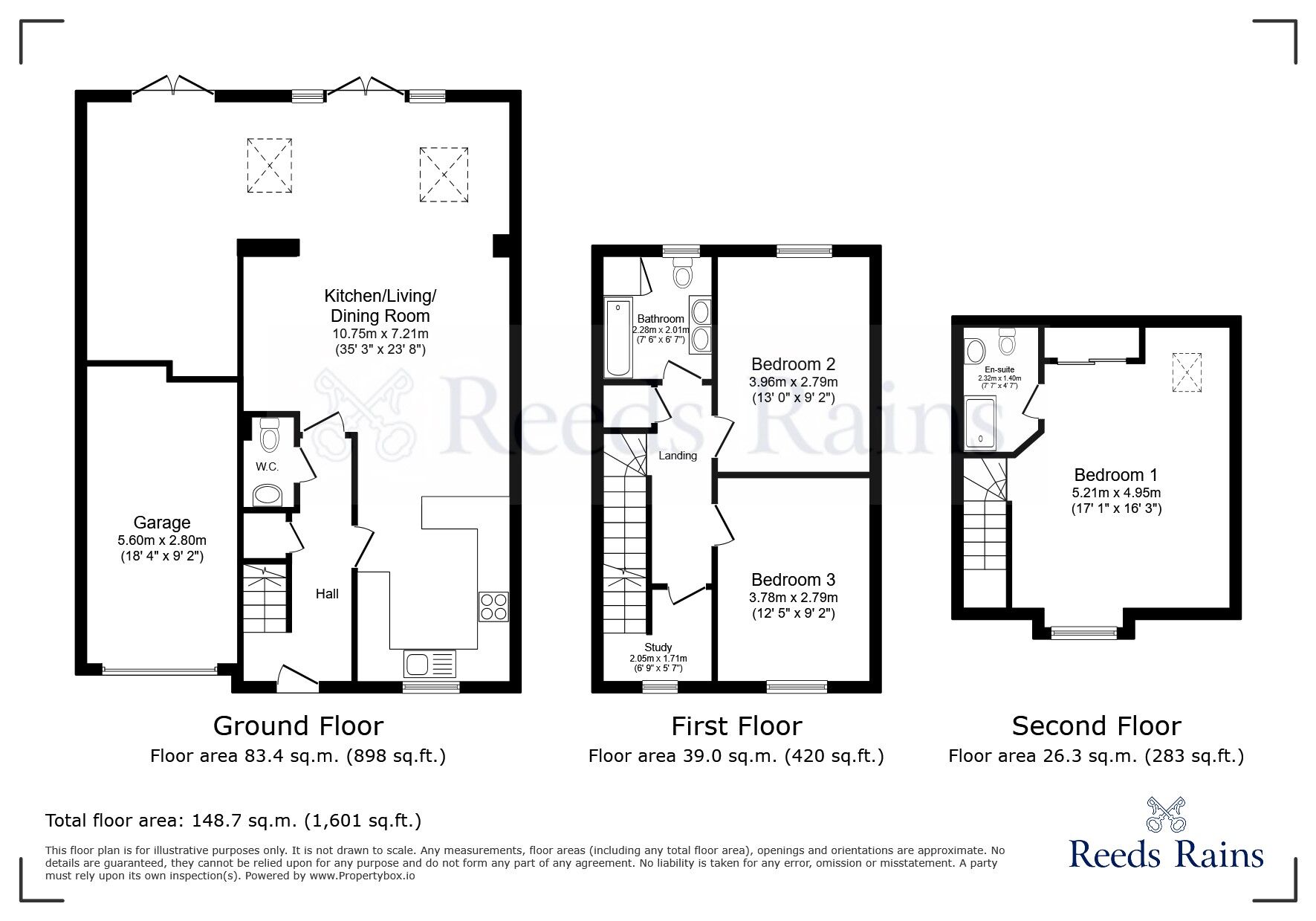 Floorplan of 3 bedroom End Terrace House for sale, Ashby Drive, Kiveton Park, South Yorkshire, S26