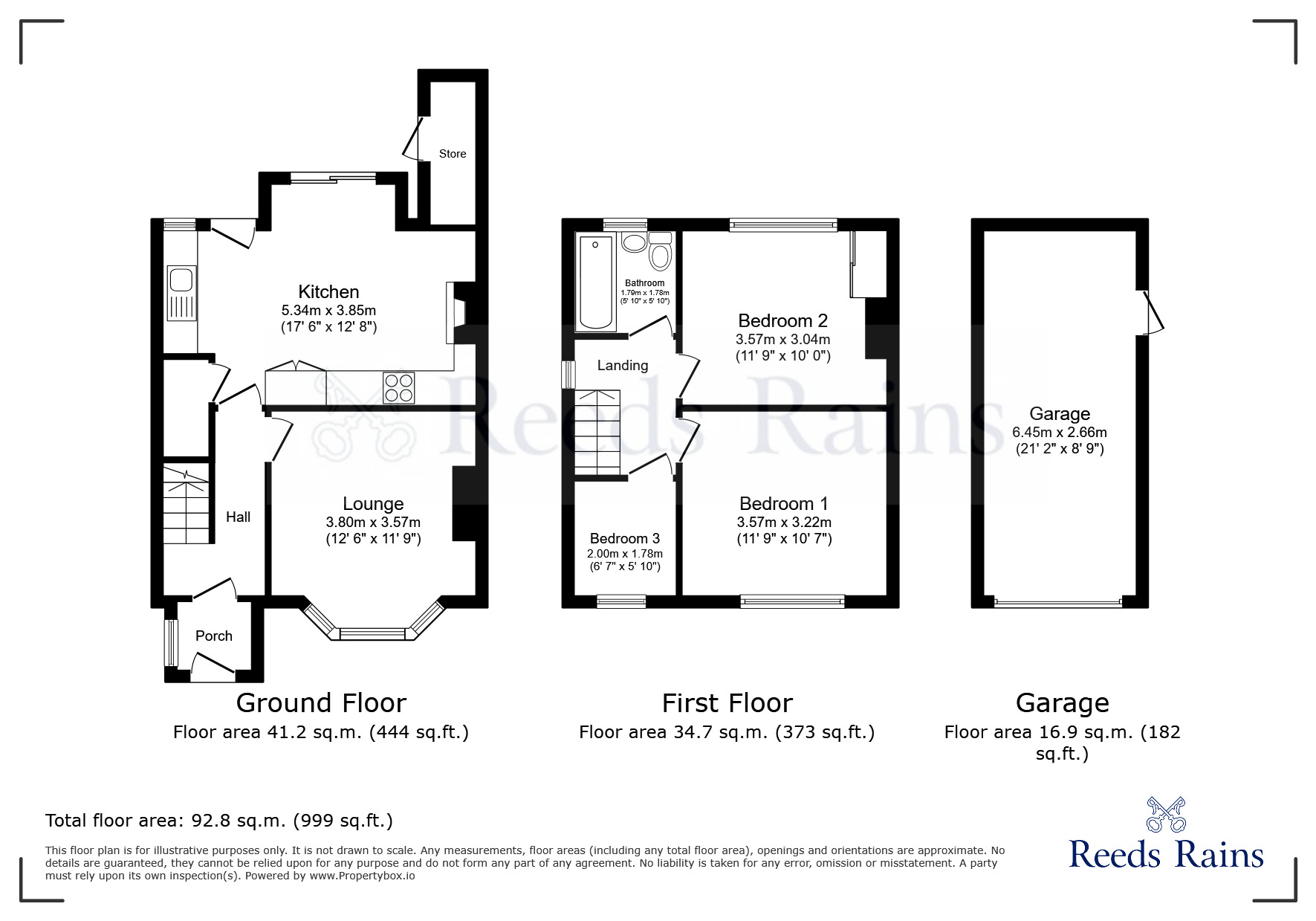 Floorplan of 3 bedroom Semi Detached House for sale, Lodge Lane, Aston, South Yorkshire, S26
