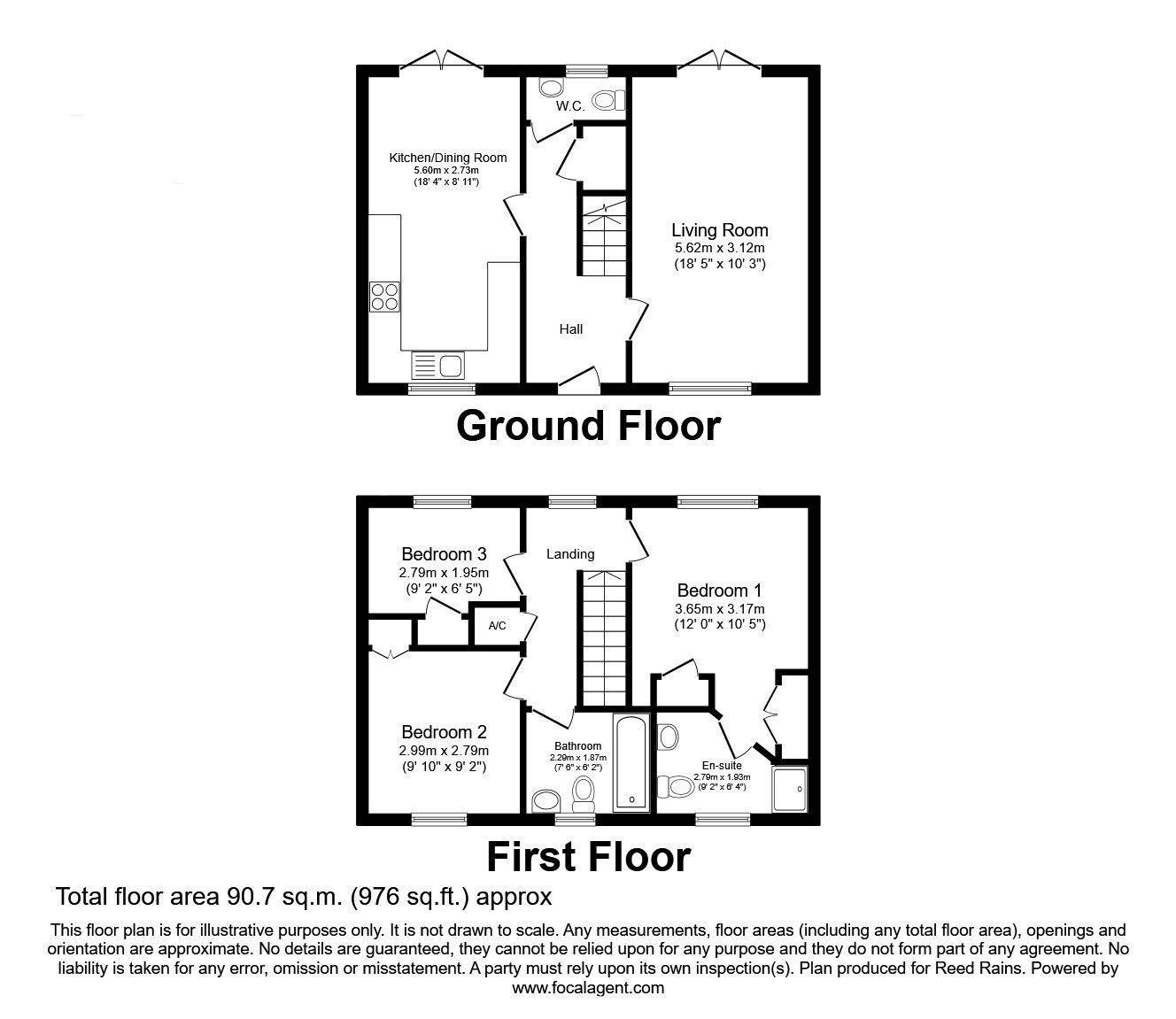 Floorplan of 3 bedroom Detached House for sale, Mountfield Way, Dinnington, South Yorkshire, S25