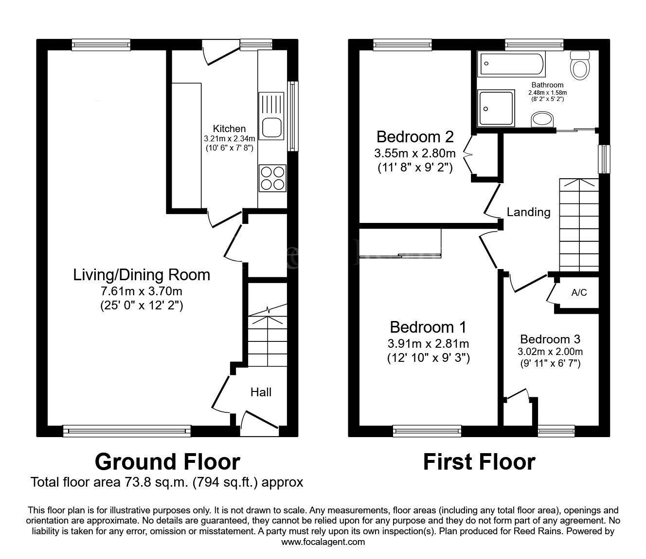Floorplan of 3 bedroom Semi Detached House for sale, Quarry Lane, North Anston, South Yorkshire, S25
