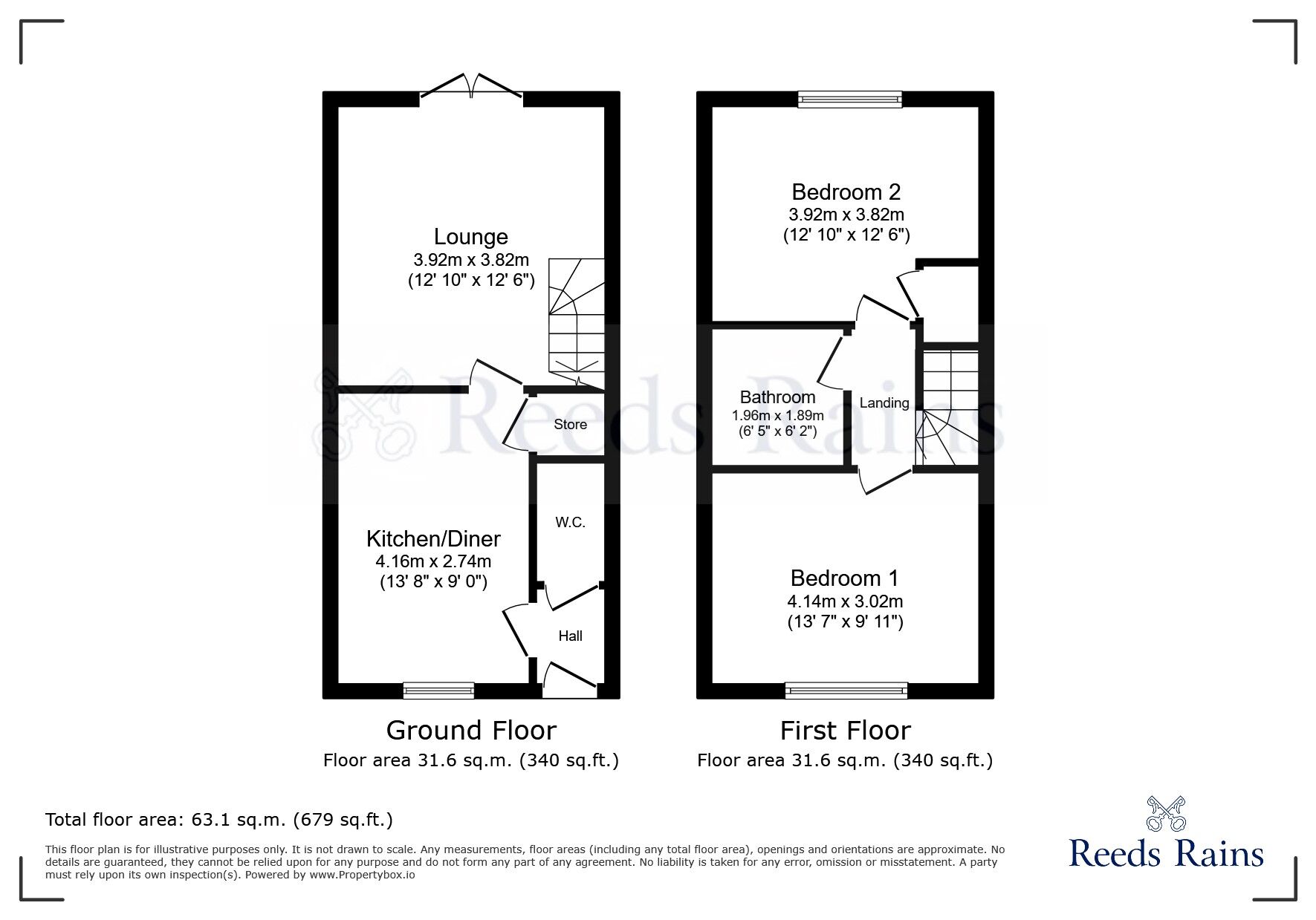 Floorplan of 2 bedroom Mid Terrace House for sale, Stockwell Avenue, Kiveton Park, South Yorkshire, S26