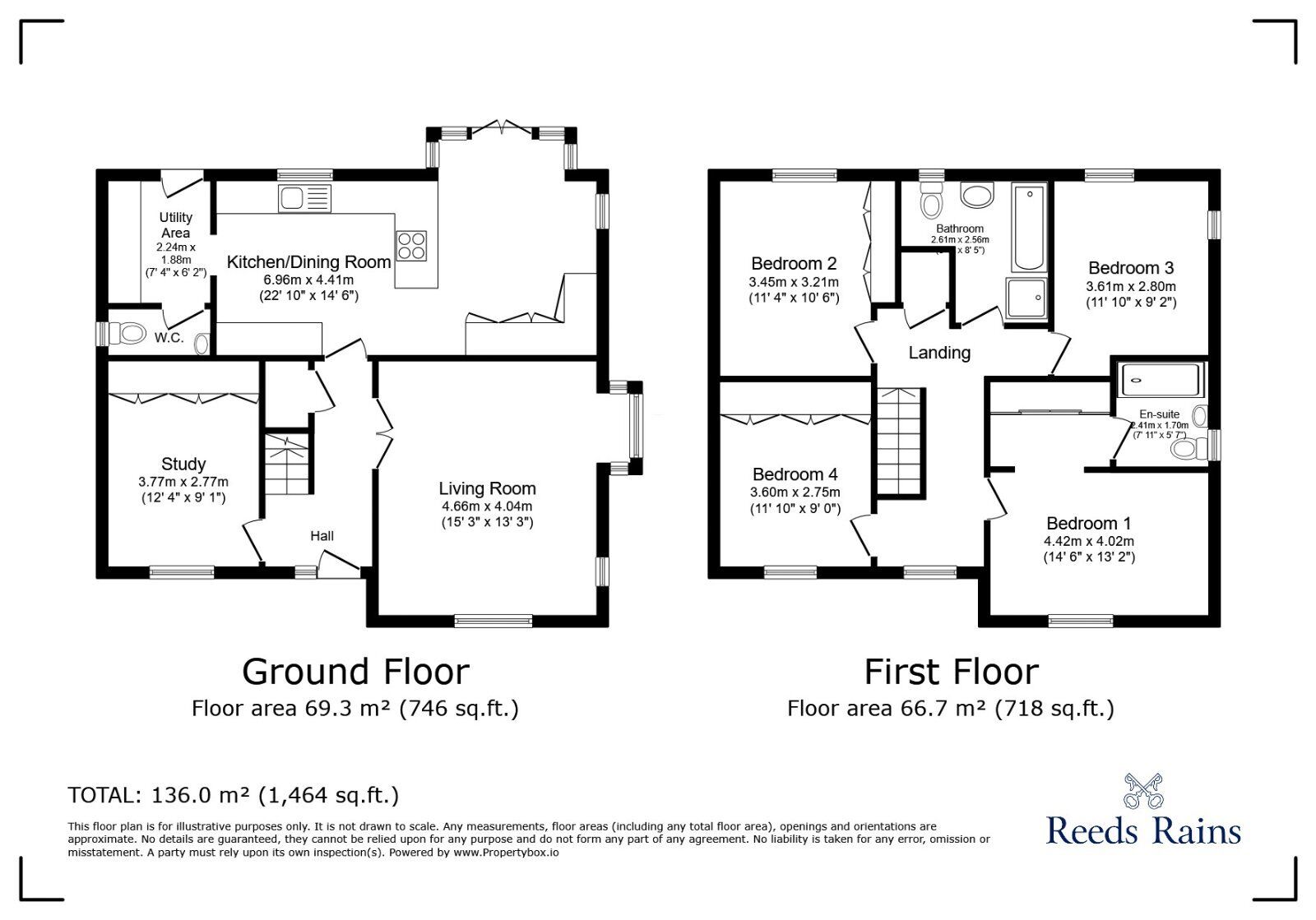 Floorplan of 4 bedroom Detached House to rent, Cottongrass Gardens, Dinnington, South Yorkshire, S25