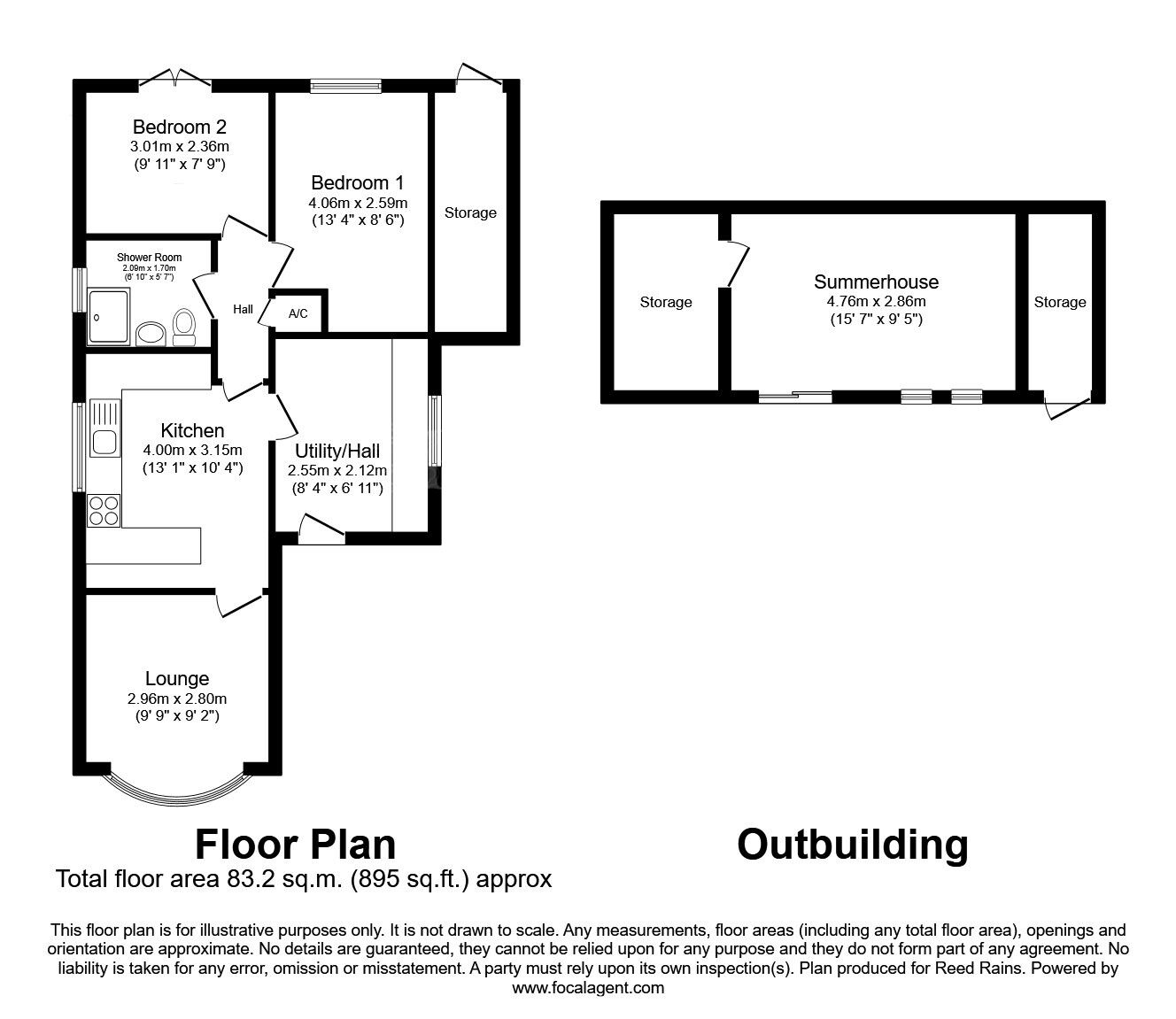 Floorplan of 2 bedroom Detached Bungalow for sale, Upperfield Road, Maltby, South Yorkshire, S66