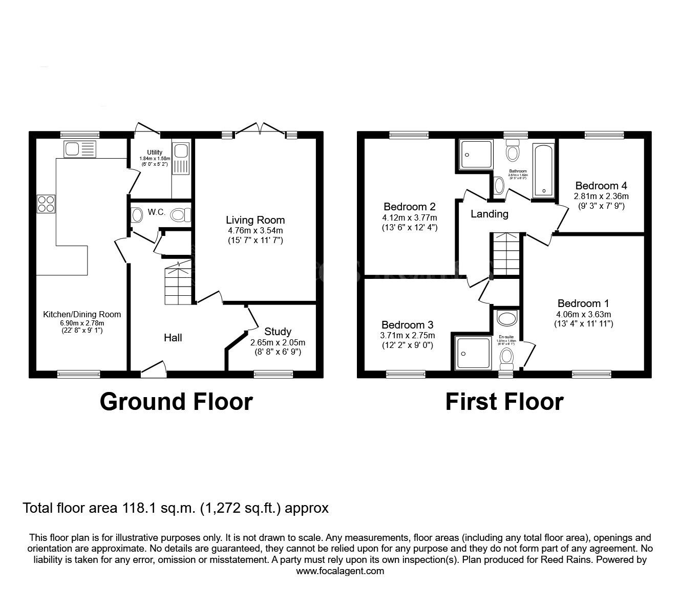 Floorplan of 4 bedroom Detached House for sale, Haldon Way, Worksop, Nottinghamshire, S81