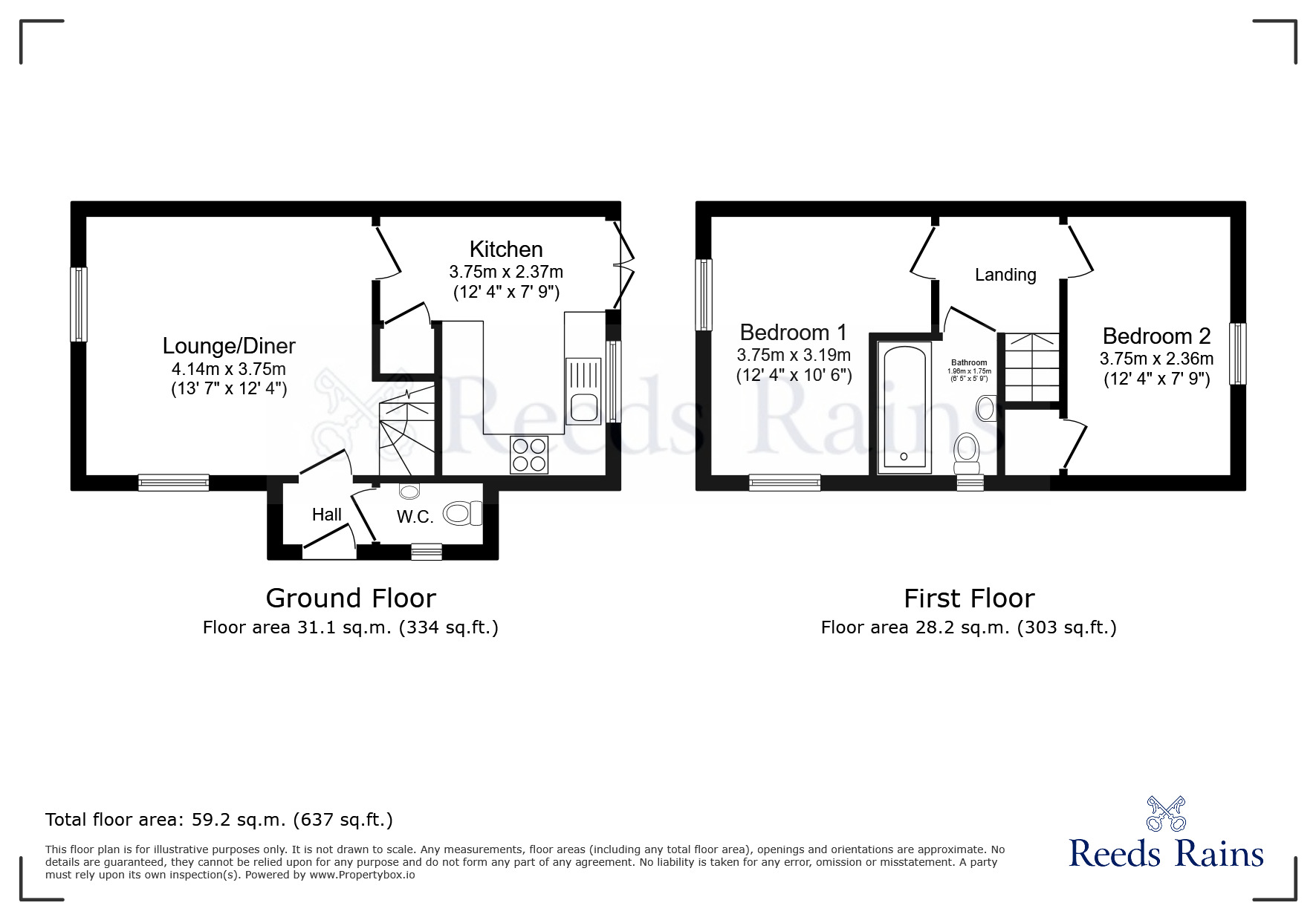 Floorplan of 2 bedroom Semi Detached House for sale, Osprey View, Langold, Nottinghamshire, S81