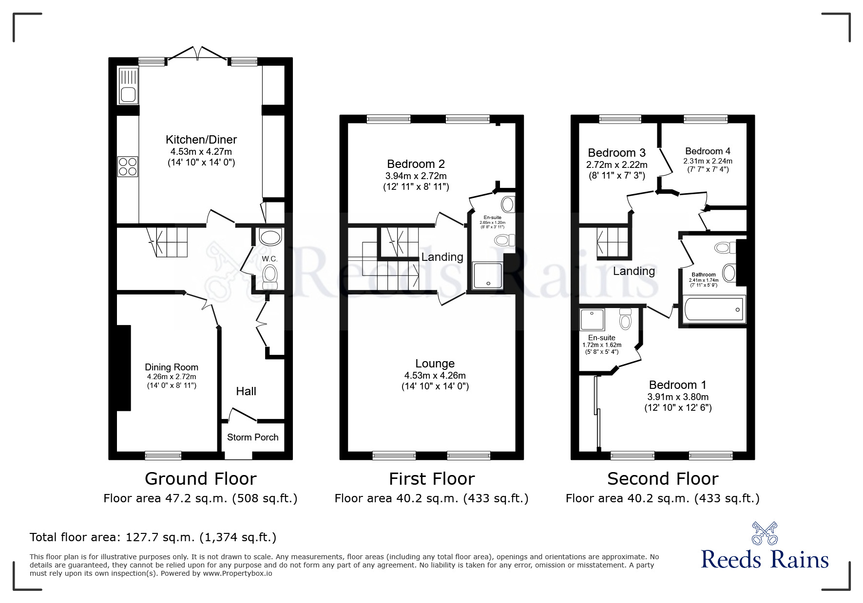 Floorplan of 4 bedroom Mid Terrace House for sale, Stockwell Avenue, Kiveton Park, South Yorkshire, S26