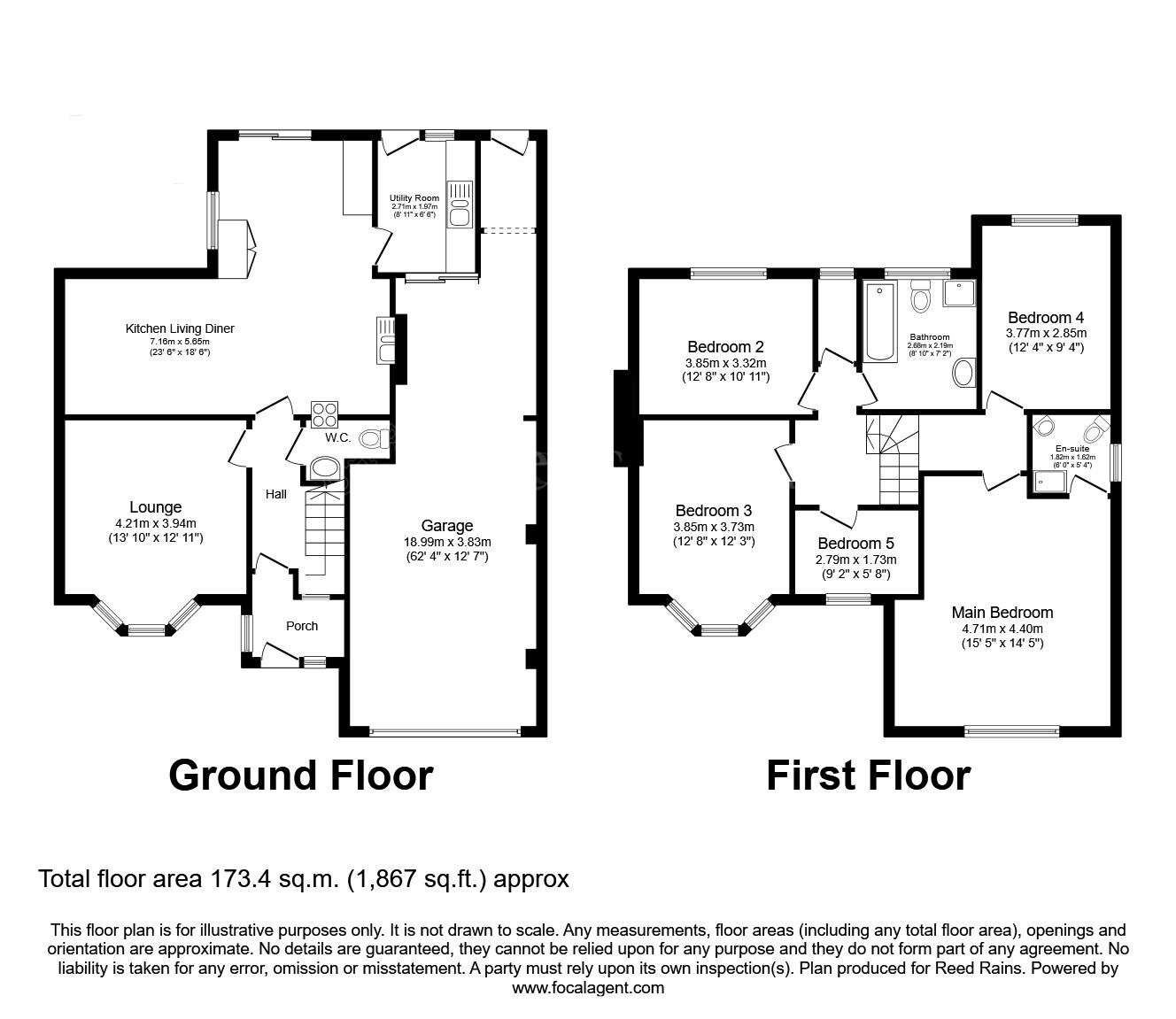 Floorplan of 5 bedroom Detached House for sale, Rackford Road, North Anston, South Yorkshire, S25