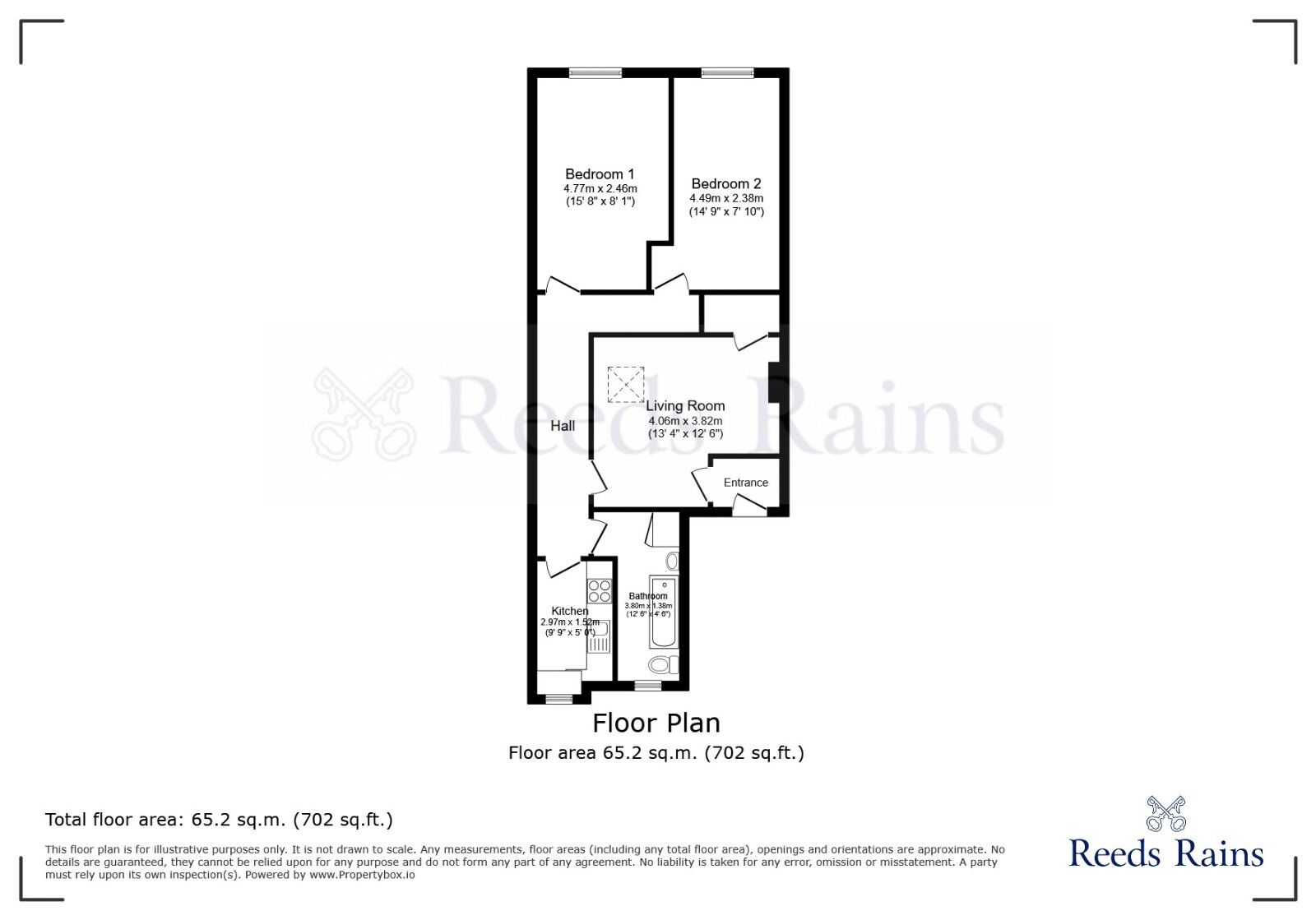 Floorplan of 2 bedroom Flat to rent, Laughton Road, Dinnington, South Yorkshire, S25