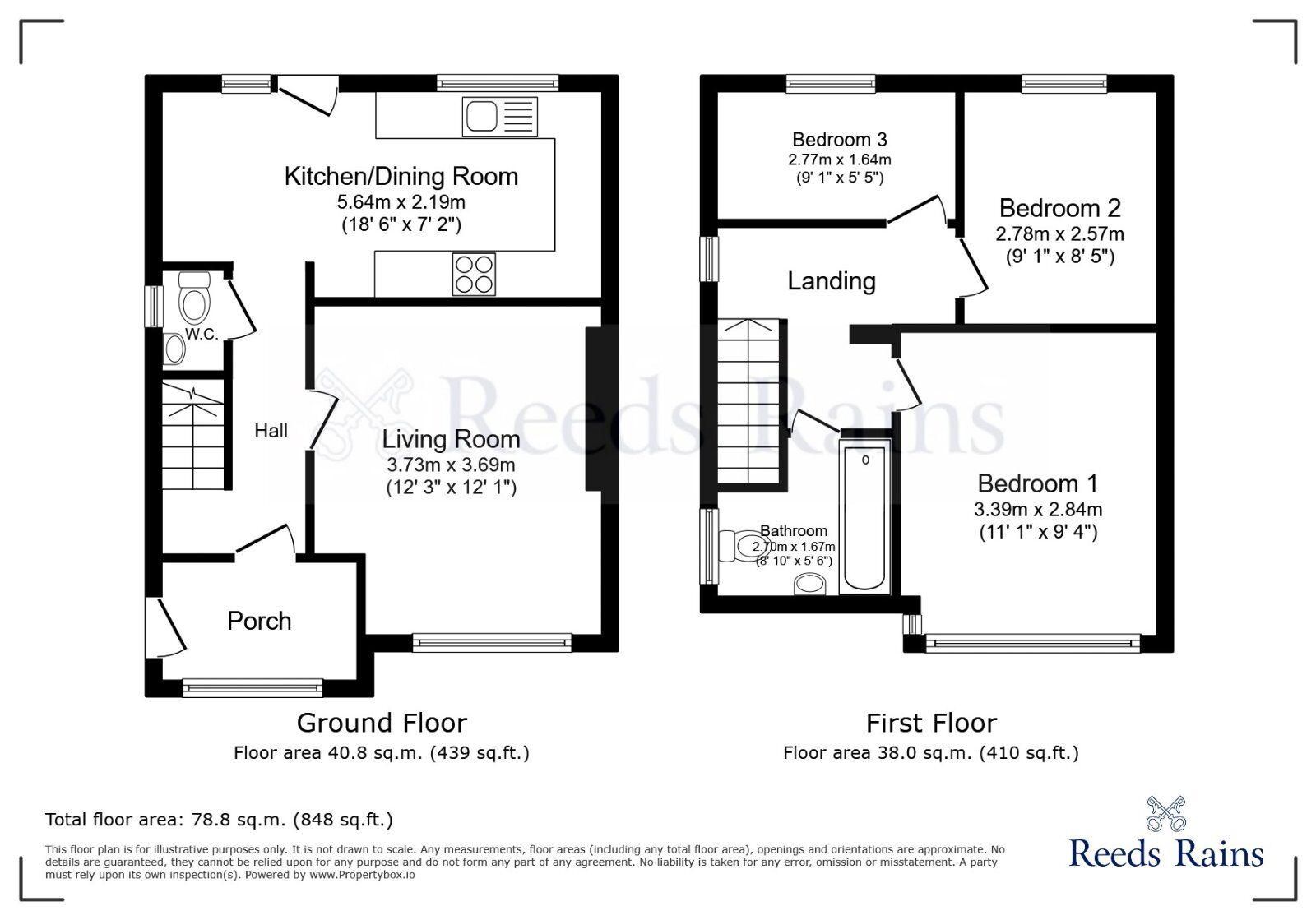 Floorplan of 3 bedroom Semi Detached House to rent, Swinston Hill Road, Dinnington, South Yorkshire, S25
