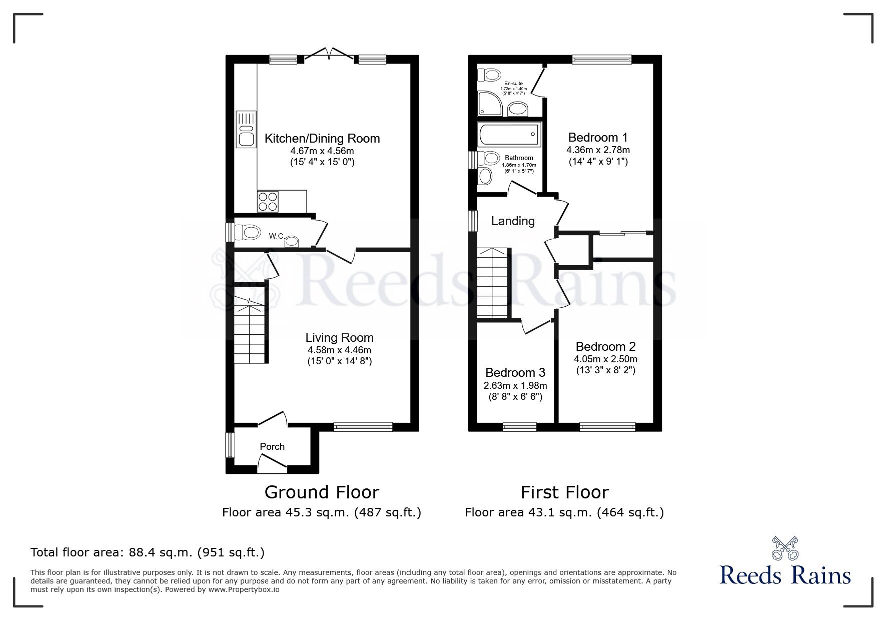 Floorplan of 3 bedroom Semi Detached House for sale, Lampman Way, Costhorpe, Nottinghamshire, S81