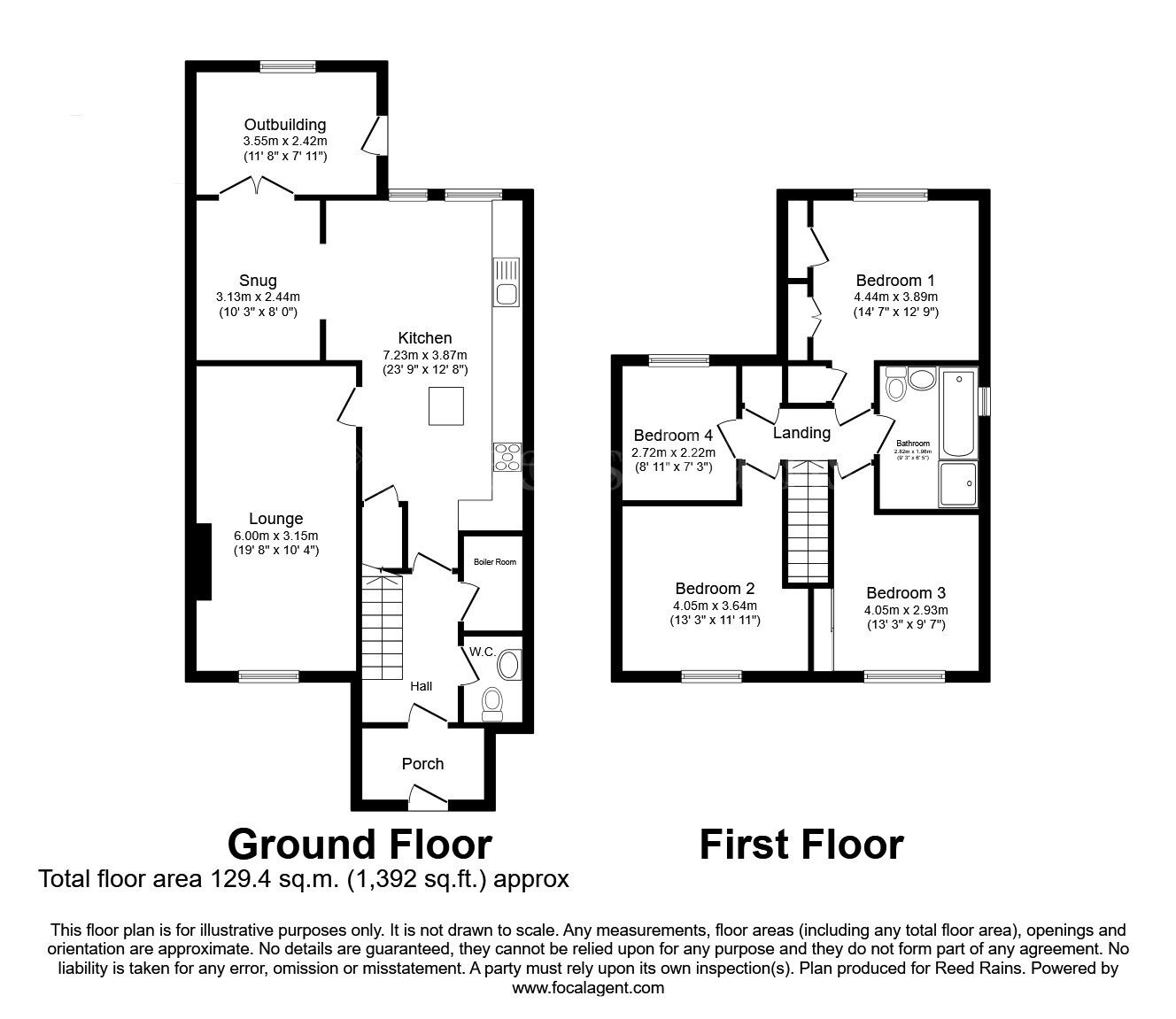 Floorplan of 4 bedroom Semi Detached House for sale, Milton Road, Dinnington, South Yorkshire, S25