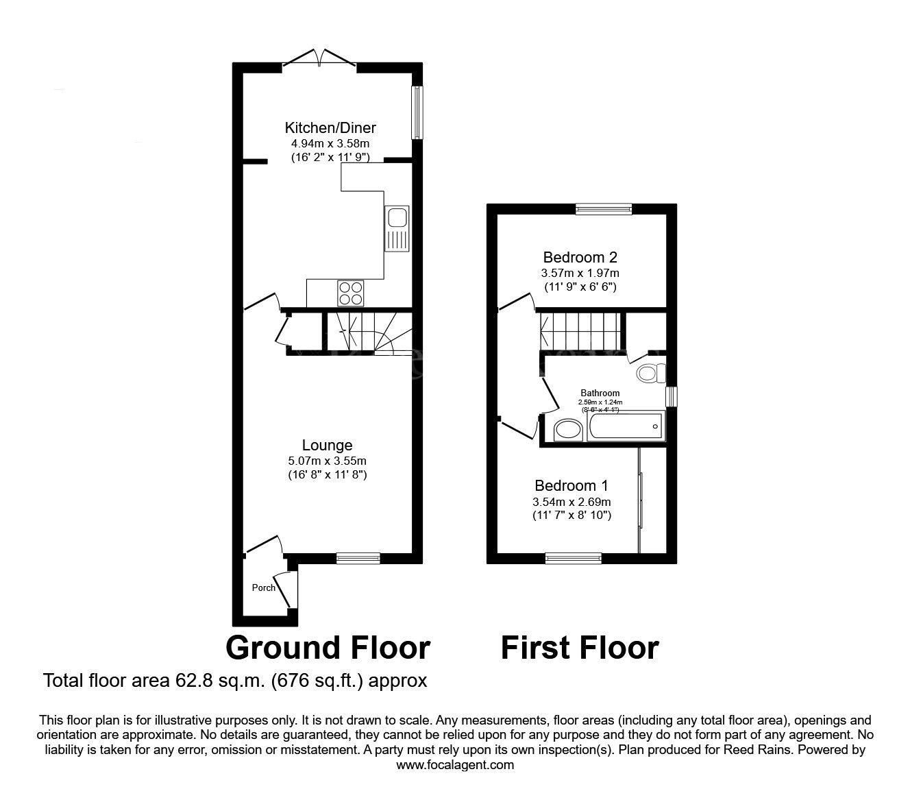 Floorplan of 2 bedroom Detached House for sale, Hunters Drive, Dinnington, South Yorkshire, S25