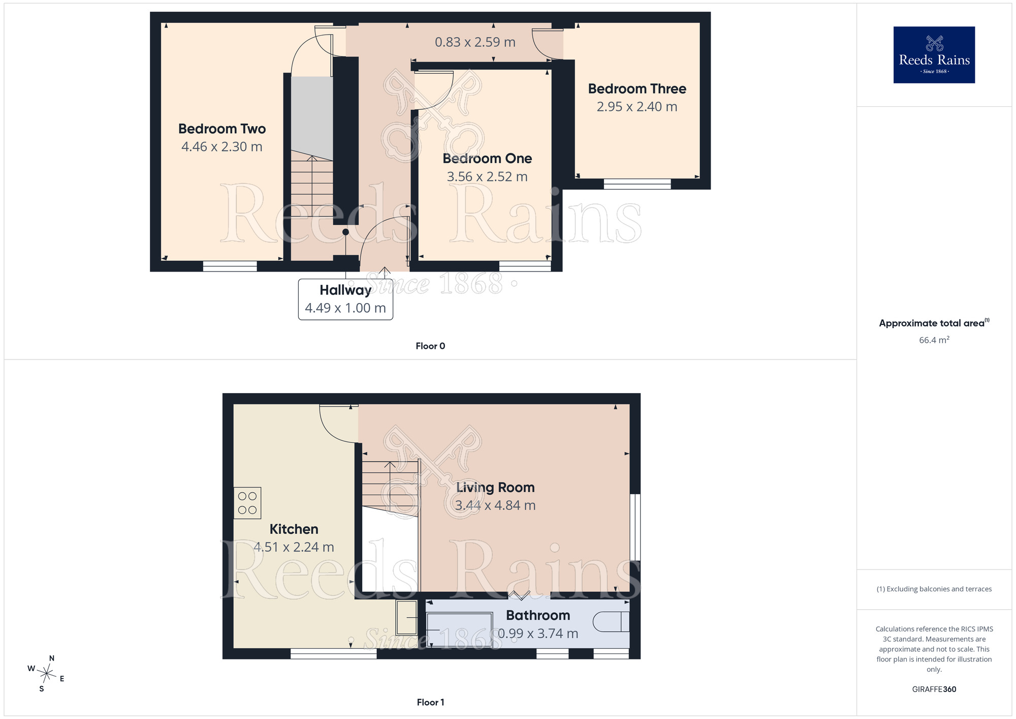 Floorplan of 3 bedroom Detached House for sale, Wesley Road, Kiveton Park, South Yorkshire, S26
