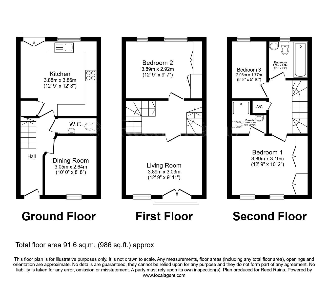 Floorplan of 3 bedroom Mid Terrace House for sale, Carson Avenue, Dinnington, South Yorkshire, S25