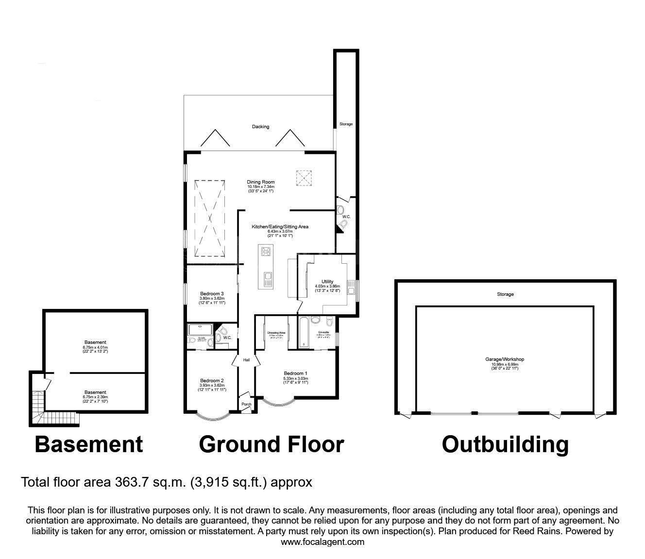 Floorplan of 3 bedroom Detached Bungalow for sale, Swinston Hill Road, Dinnington, South Yorkshire, S25