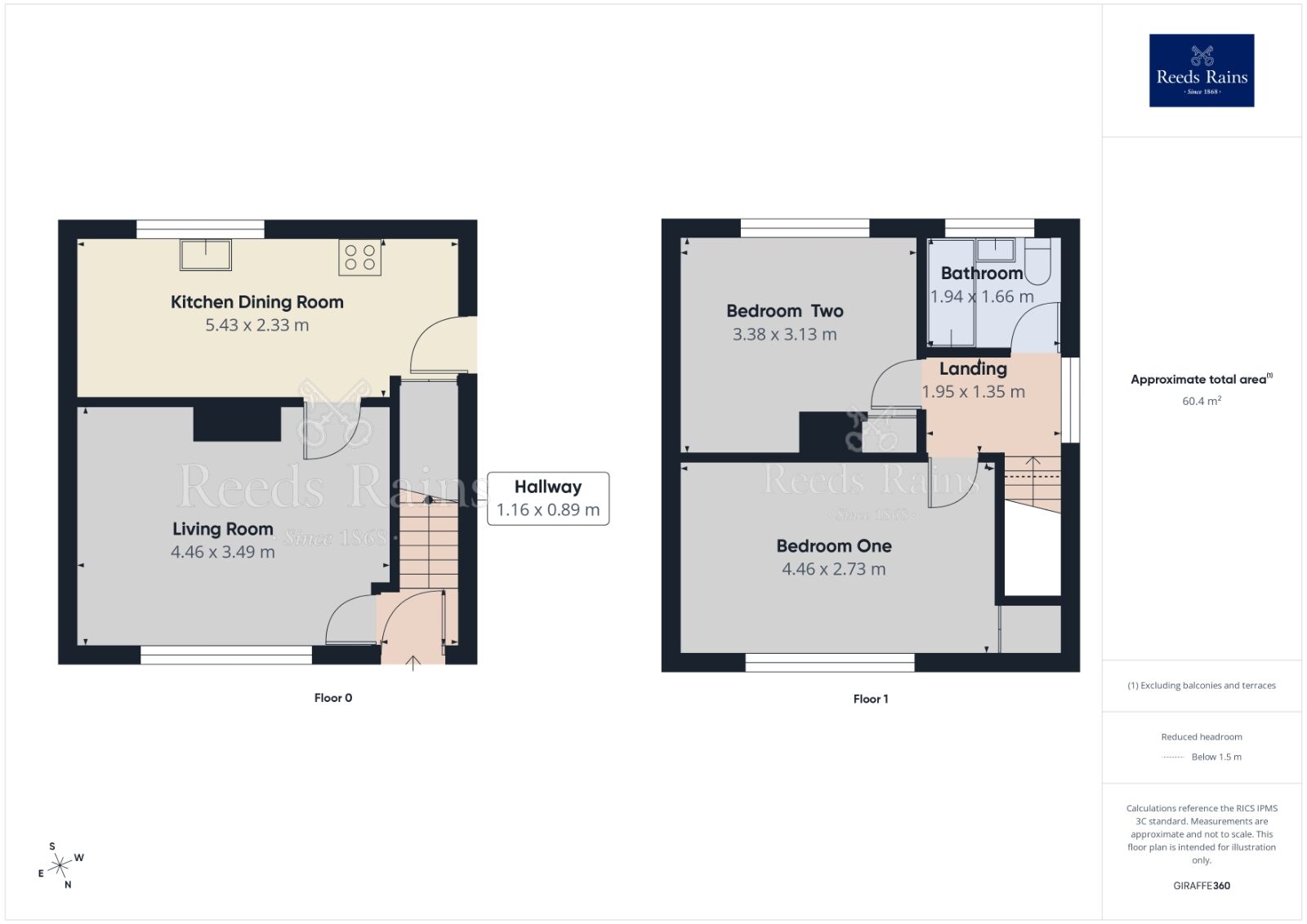 Floorplan of 2 bedroom Semi Detached House to rent, Athelstane Drive, Thurcroft, South Yorkshire, S66