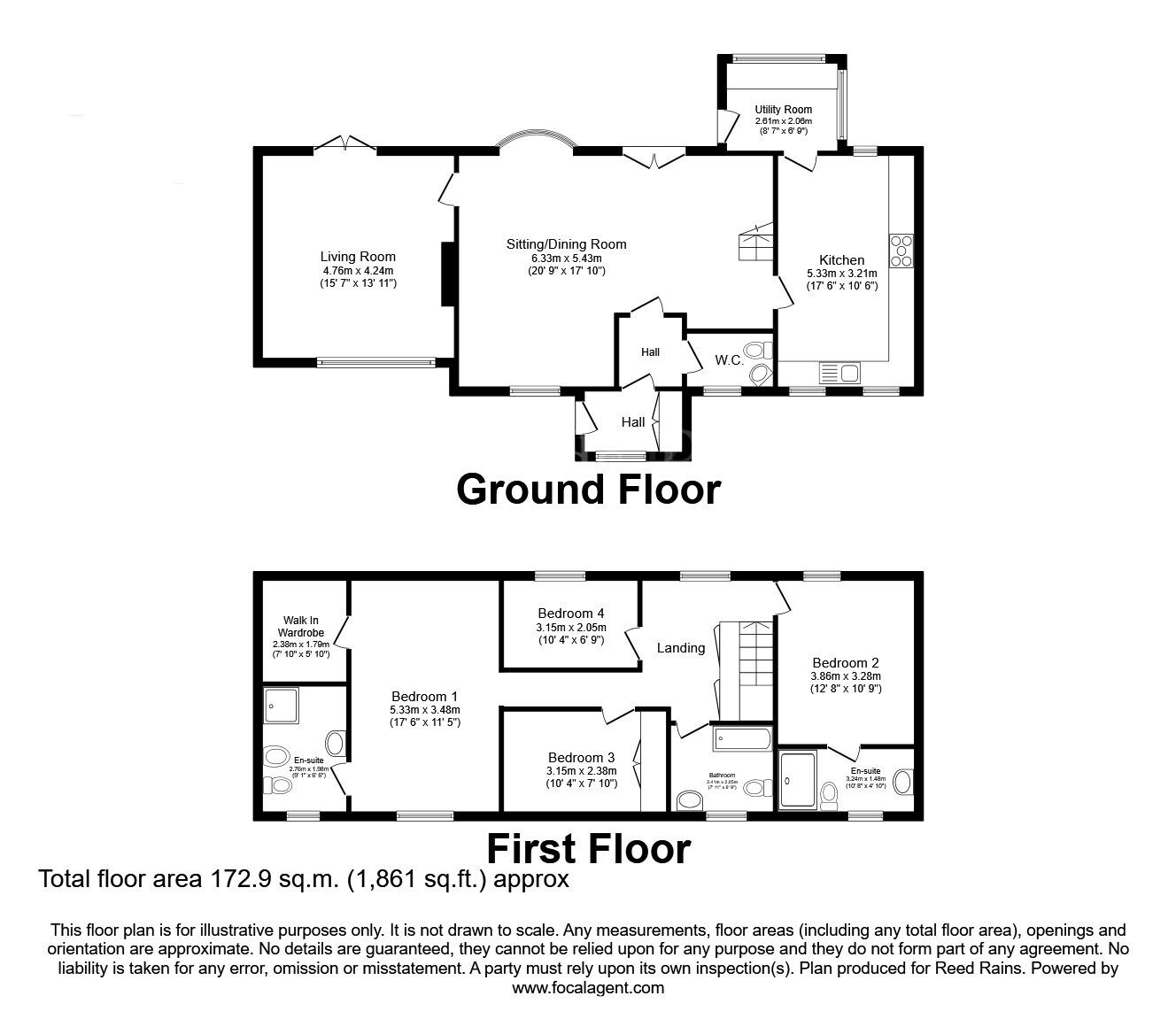 Floorplan of 4 bedroom Link Detached House for sale, Burrs Farm Court, Gildingwells, South Yorkshire, S81