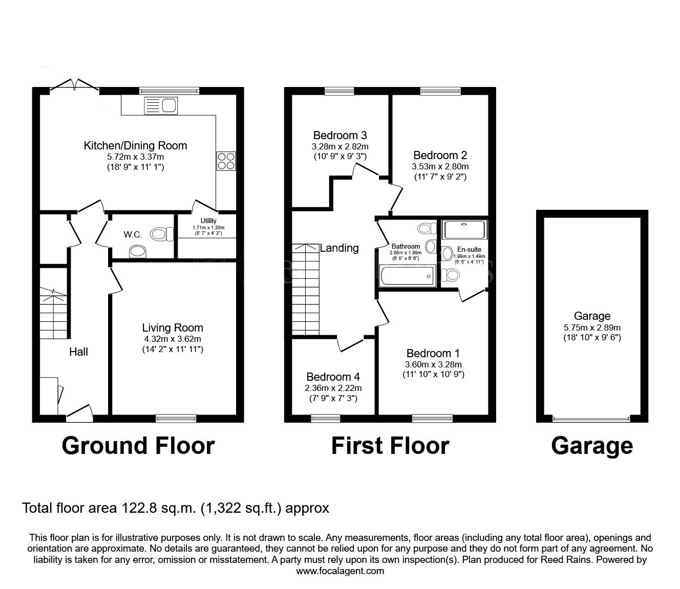 Floorplan of 4 bedroom Detached House for sale, Trusdale Avenue, Dinnington, South Yorkshire, S25