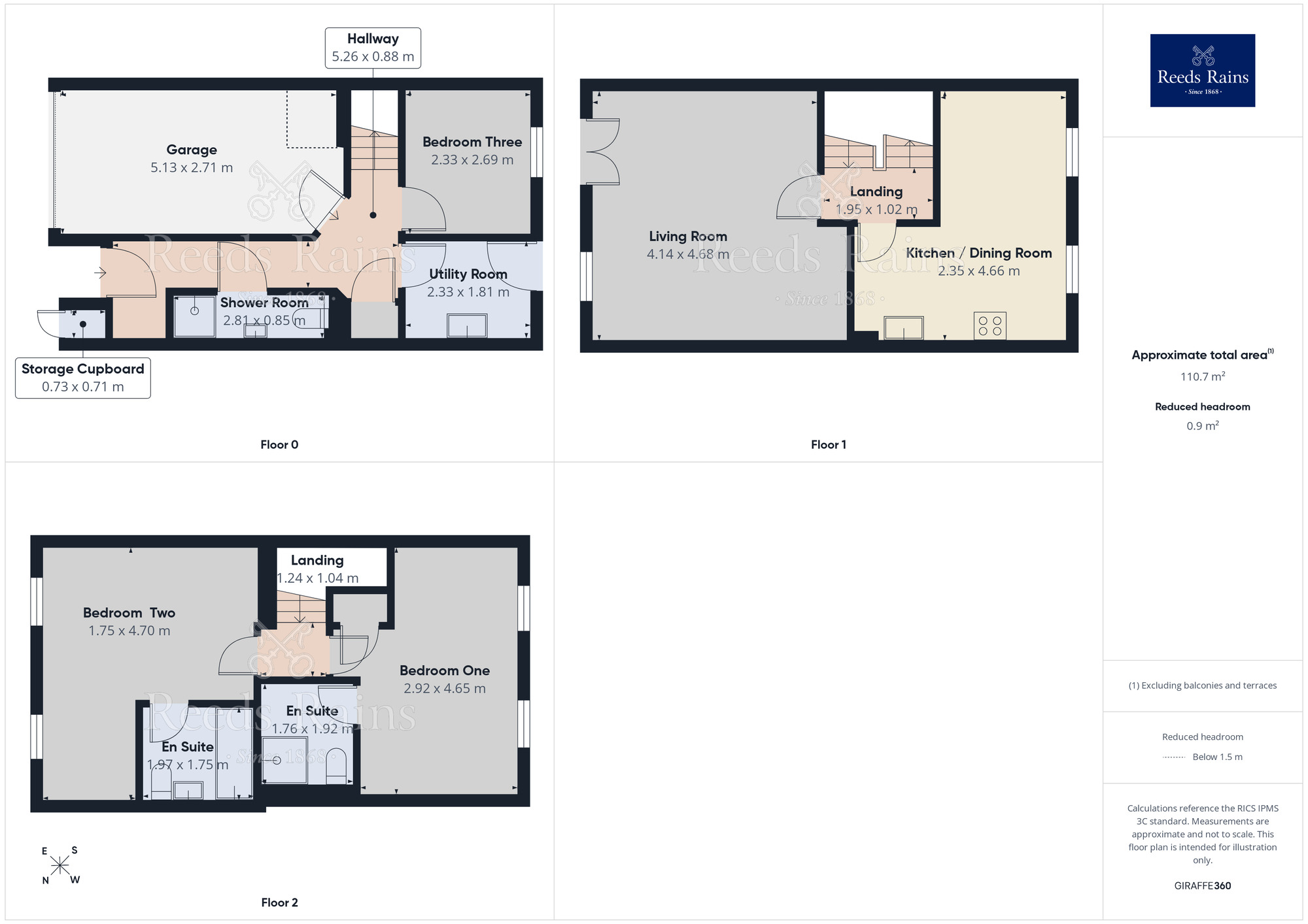 Floorplan of 3 bedroom Mid Terrace House for sale, Yew Tree Close, Thurcroft, South Yorkshire, S66