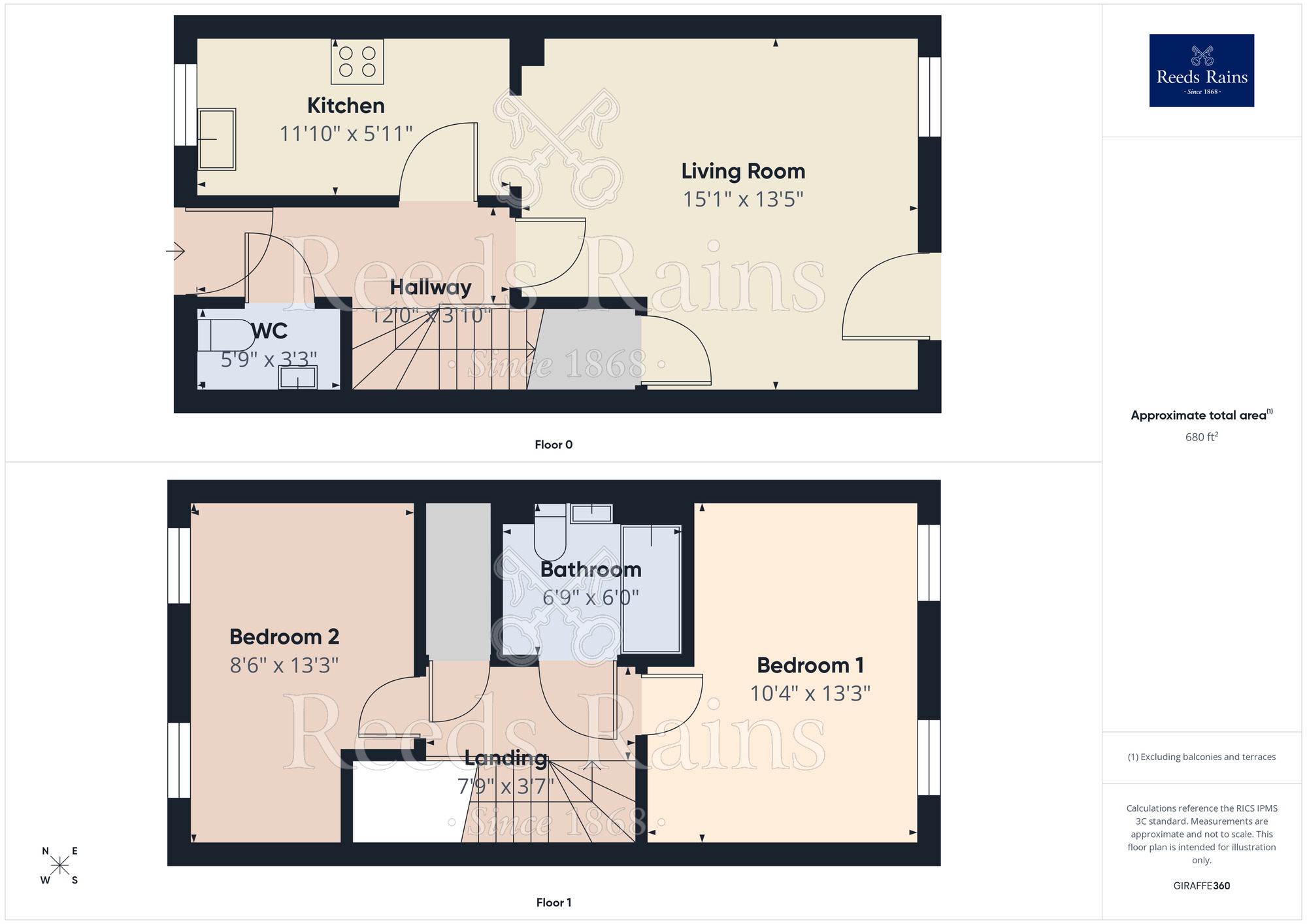 Floorplan of 2 bedroom Semi Detached House for sale, Pintail Meadow, Rhodesia, Nottinghamshire, S80