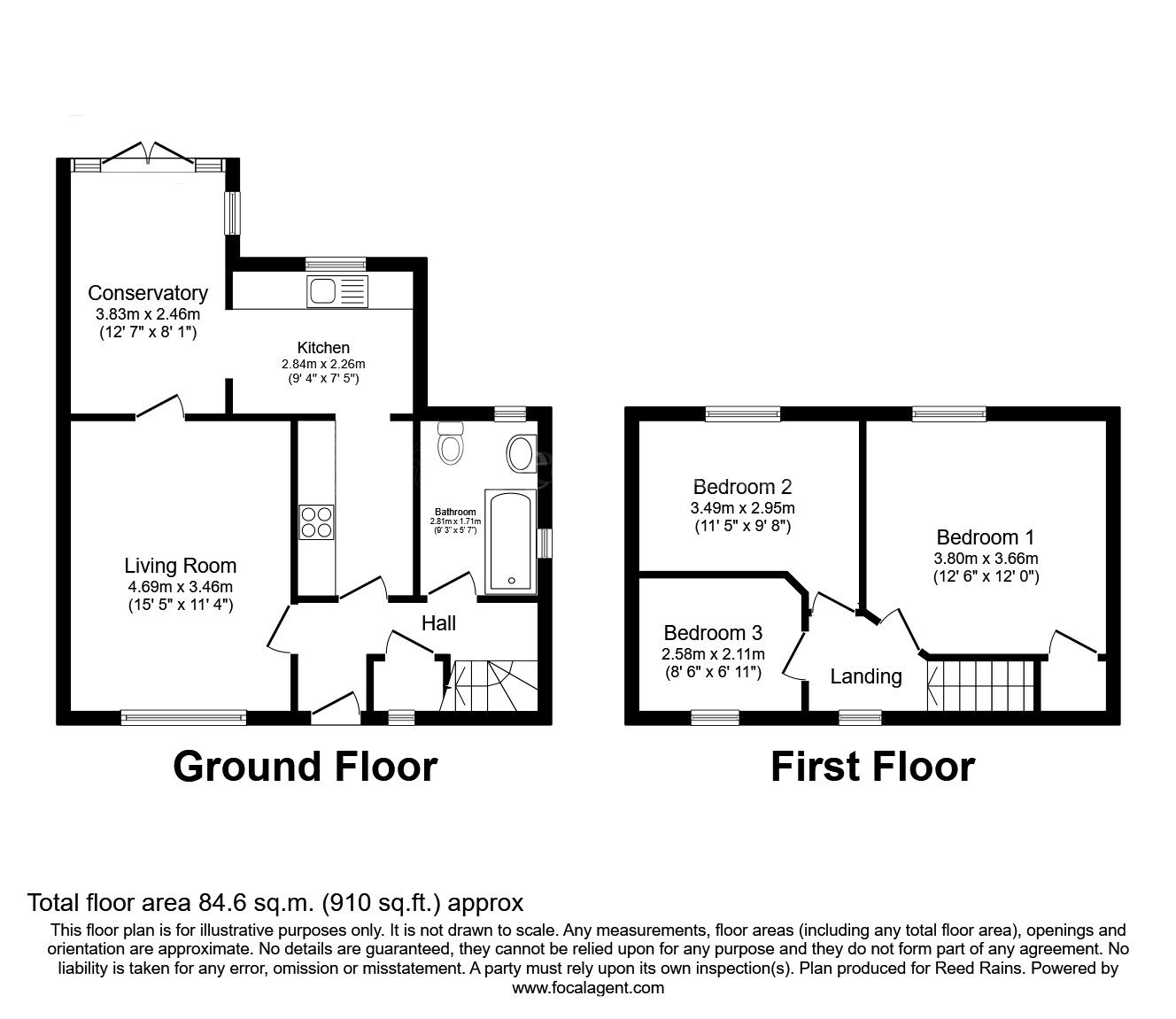 Floorplan of 3 bedroom Semi Detached House for sale, Gildingwells Road, Woodsetts, South Yorkshire, S81