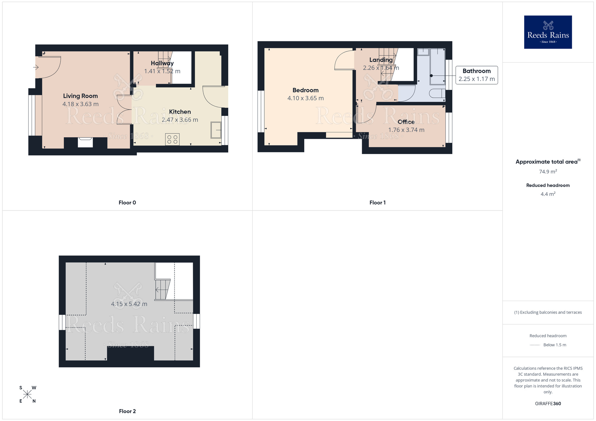 Floorplan of 3 bedroom Mid Terrace House for sale, Shireoaks Row, Shireoaks, Nottinghamshire, S81