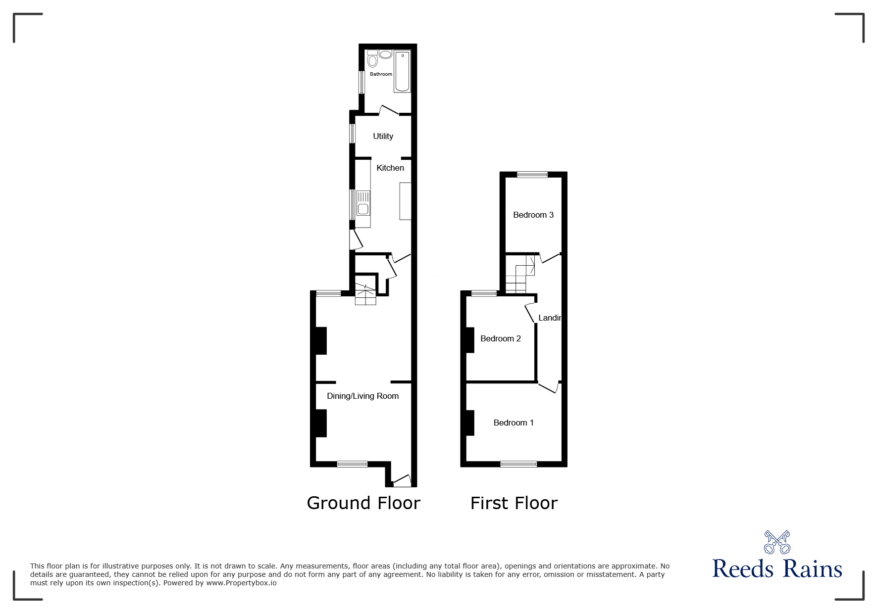 Floorplan of 3 bedroom Mid Terrace House for sale, Leicester Road, Dinnington, South Yorkshire, S25