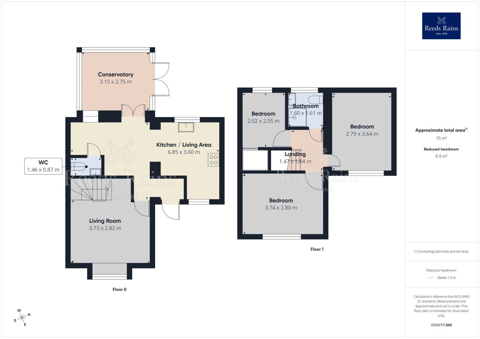 Floorplan of 3 bedroom Semi Detached House to rent, Langdale Way, Dinnington, South Yorkshire, S25