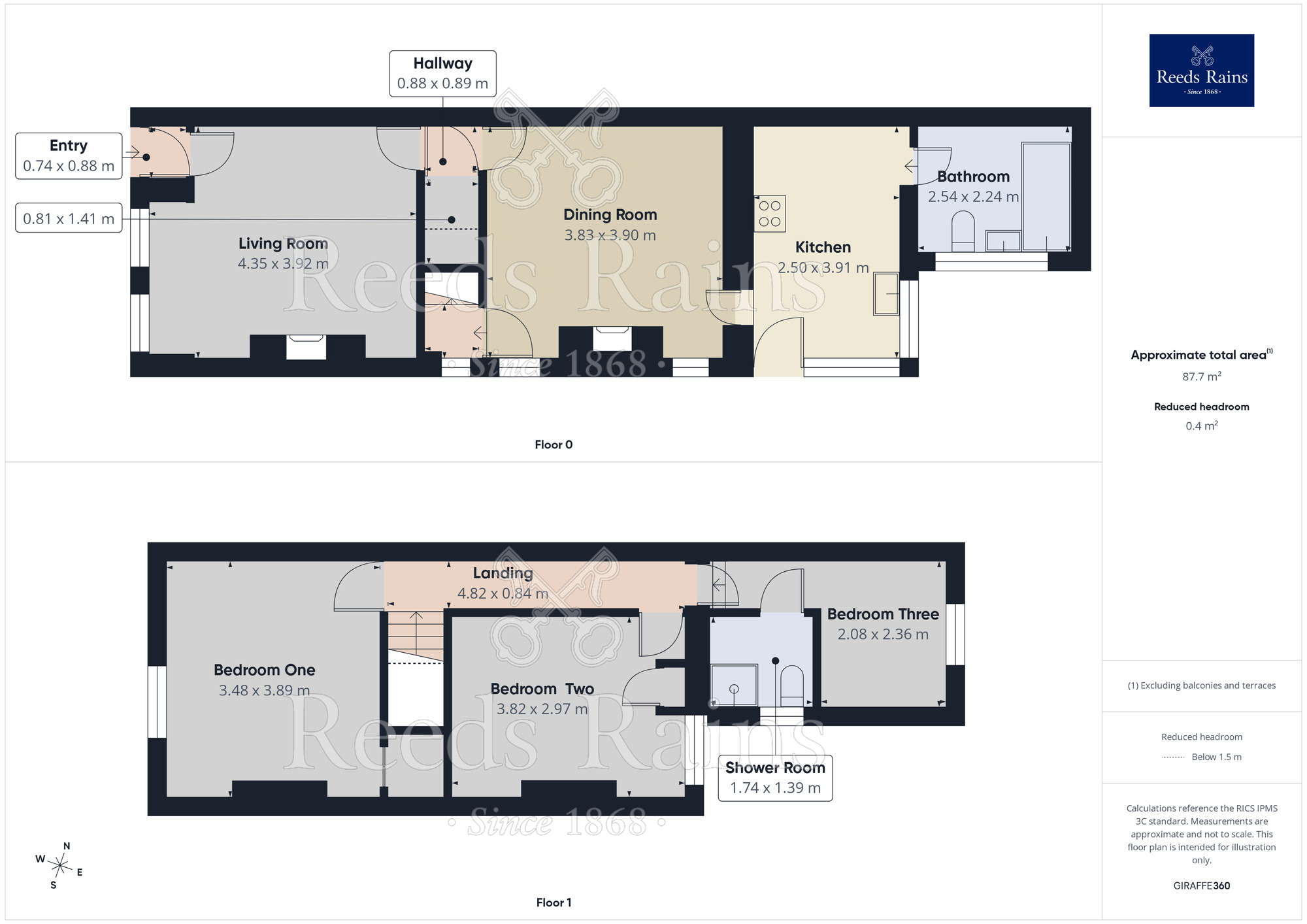 Floorplan of 3 bedroom Semi Detached House for sale, High Road, Carlton-in-Lindrick, Nottinghamshire, S81