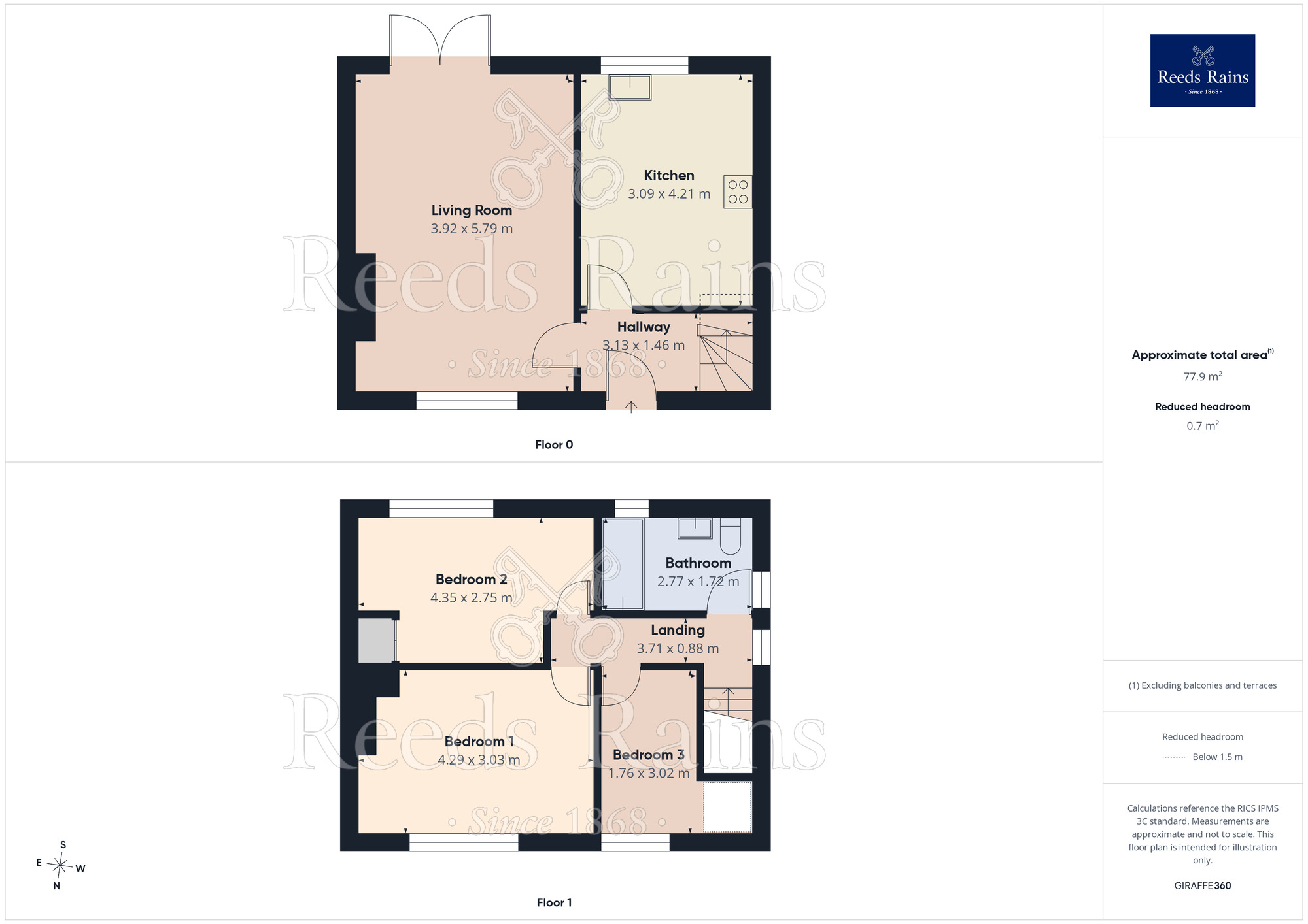 Floorplan of 3 bedroom Semi Detached House for sale, Wright Street, North Anston, South Yorkshire, S25