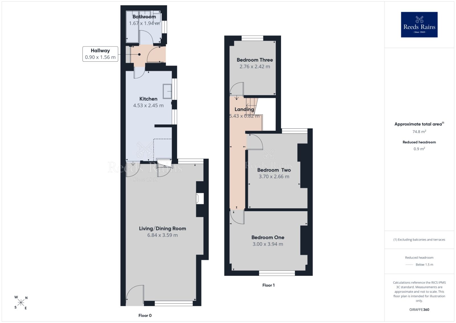 Floorplan of 3 bedroom Mid Terrace House to rent, Scarsdale Street, Dinnington, South Yorkshire, S25