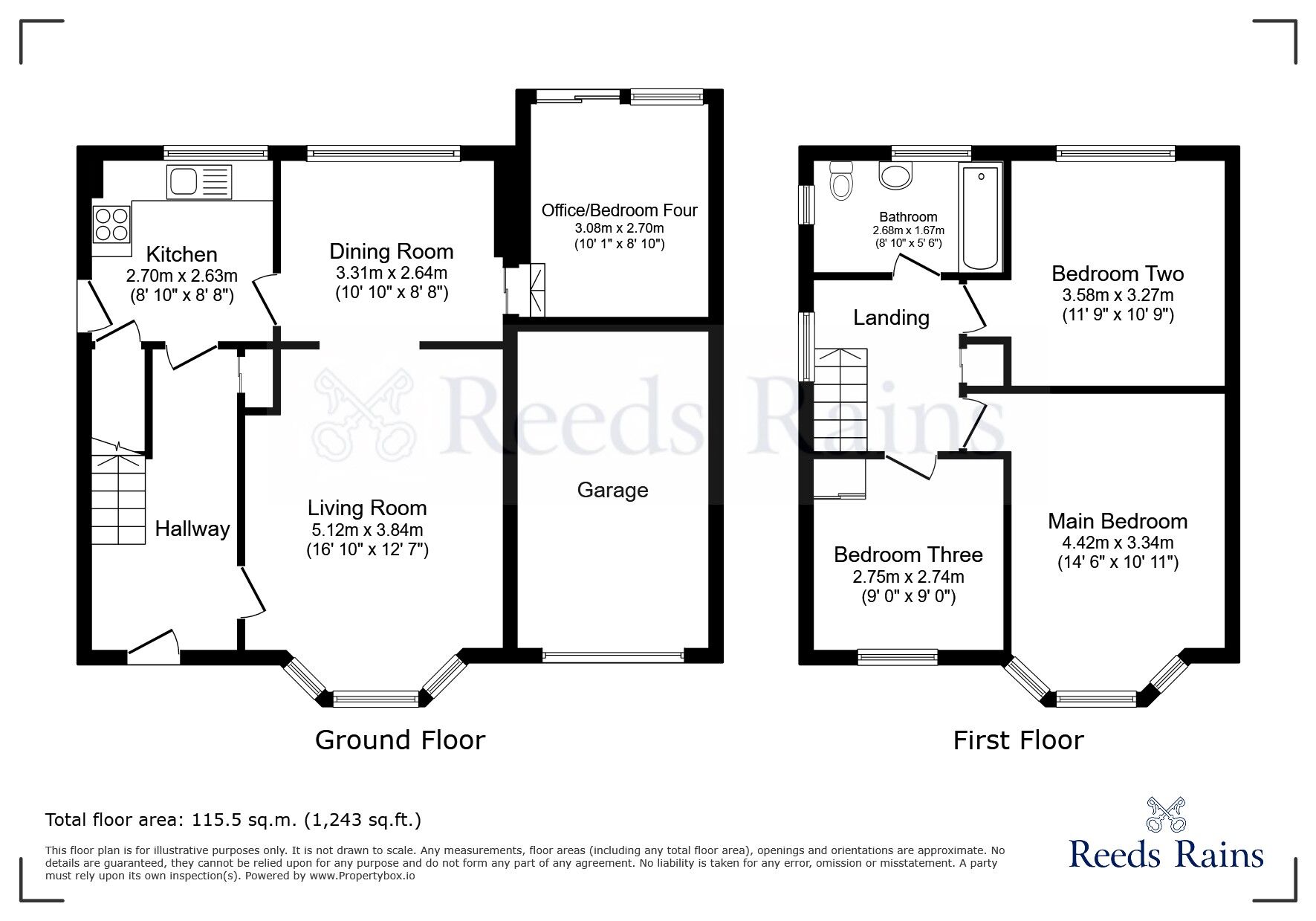 Floorplan of 3 bedroom Detached House for sale, Middleton Avenue, Dinnington, South Yorkshire, S25