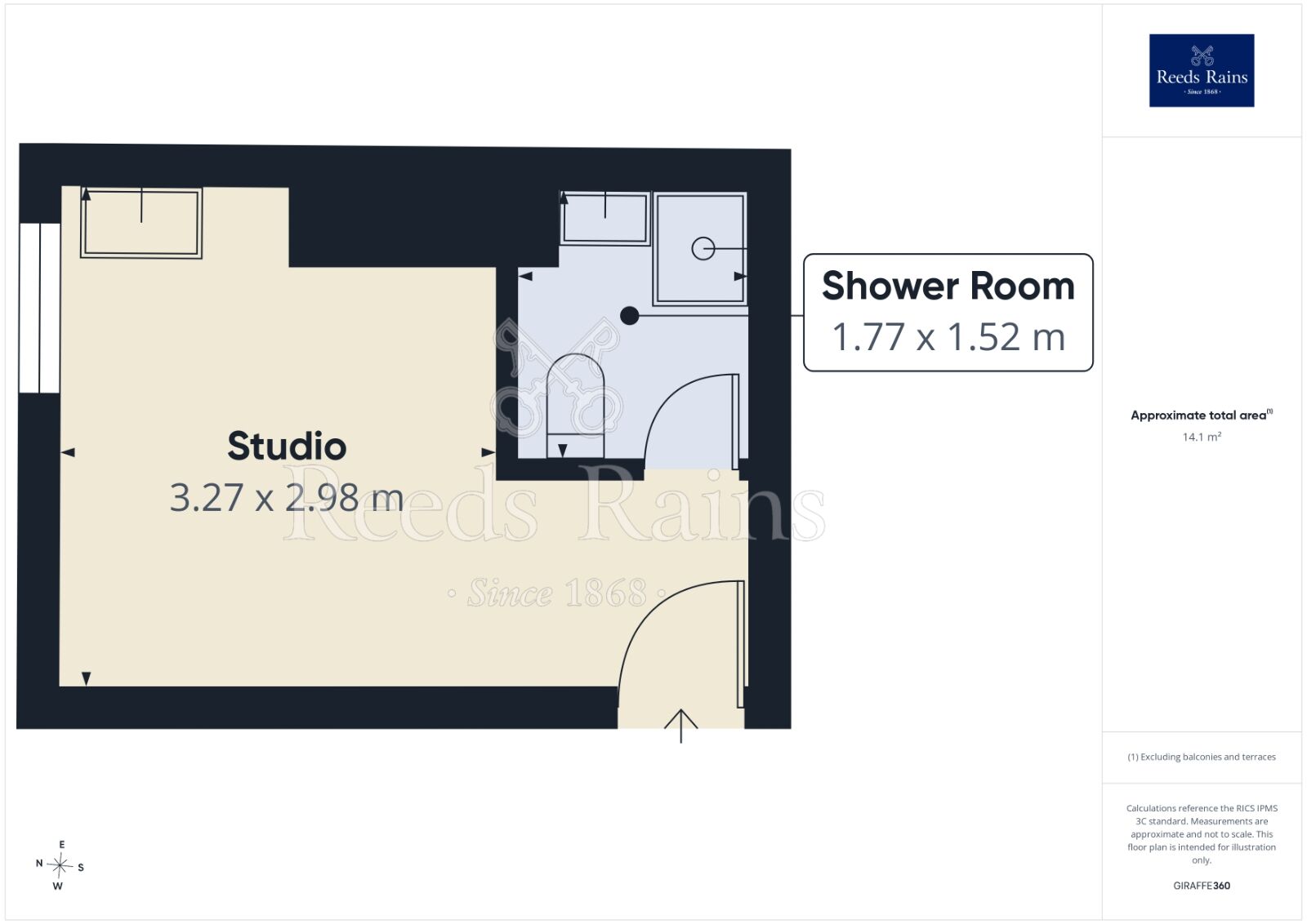 Floorplan of 1 bedroom Flat to rent, Newcastle Avenue, Worksop, Nottinghamshire, S80