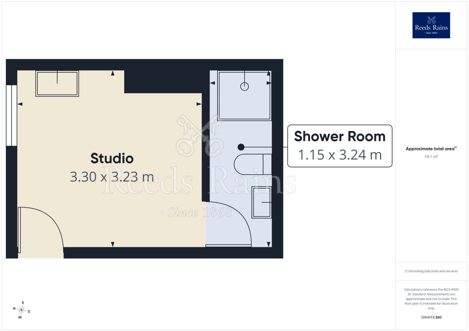 Floorplan of 1 bedroom Flat to rent, Newcastle Avenue, Worksop, Nottinghamshire, S80
